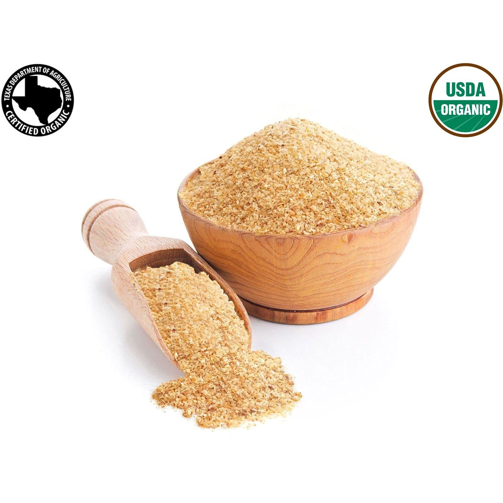 Spicy Organic Garlic Granules - 100% Usda Organic- Premium Quality Granulated Garlic Powder For Mouthwatering Rubs On Beef, Pork, Fish, Poultry, And Delicious Sauces - 16Oz