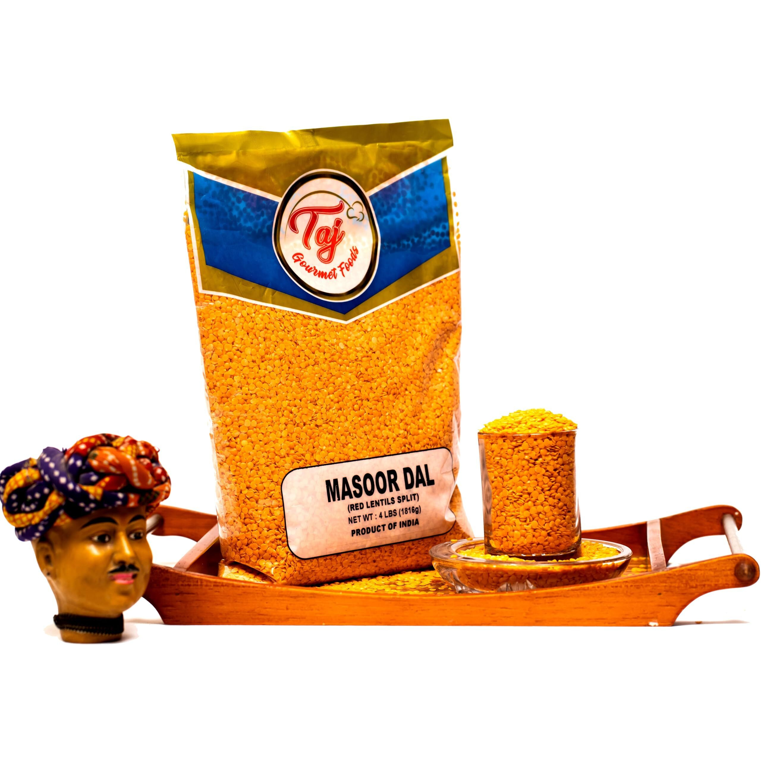 Taj Premium Indian Masoor Dal, Red Lentils (2-Pounds)