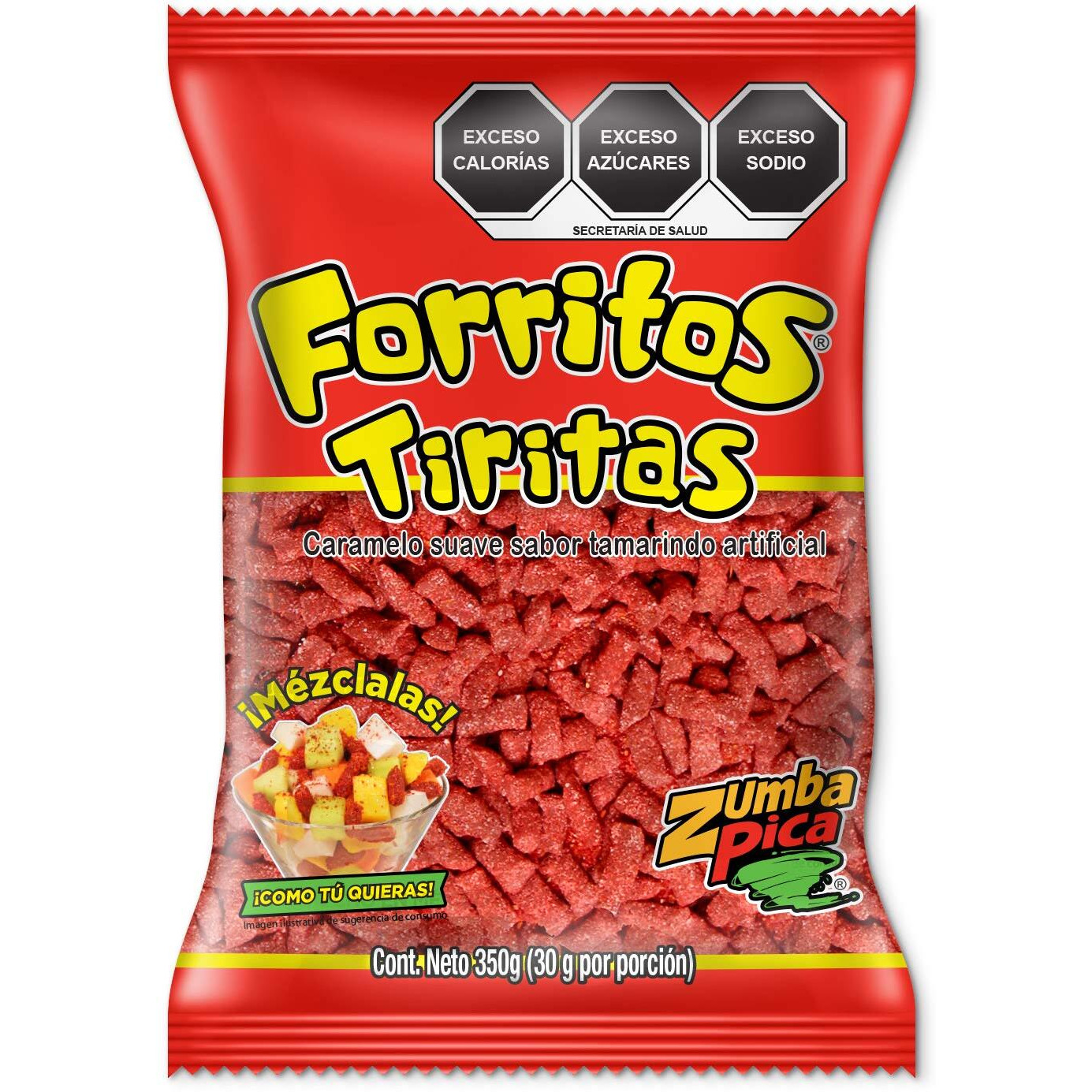 Zumba Pica Forritos Tiritas 12.3 Oz (350 Gr) - Tamarindo Mexican Candy - Tamarind Candy - Tamarind Sticks - Tamarindo Candy - Dulce De Tamarindo