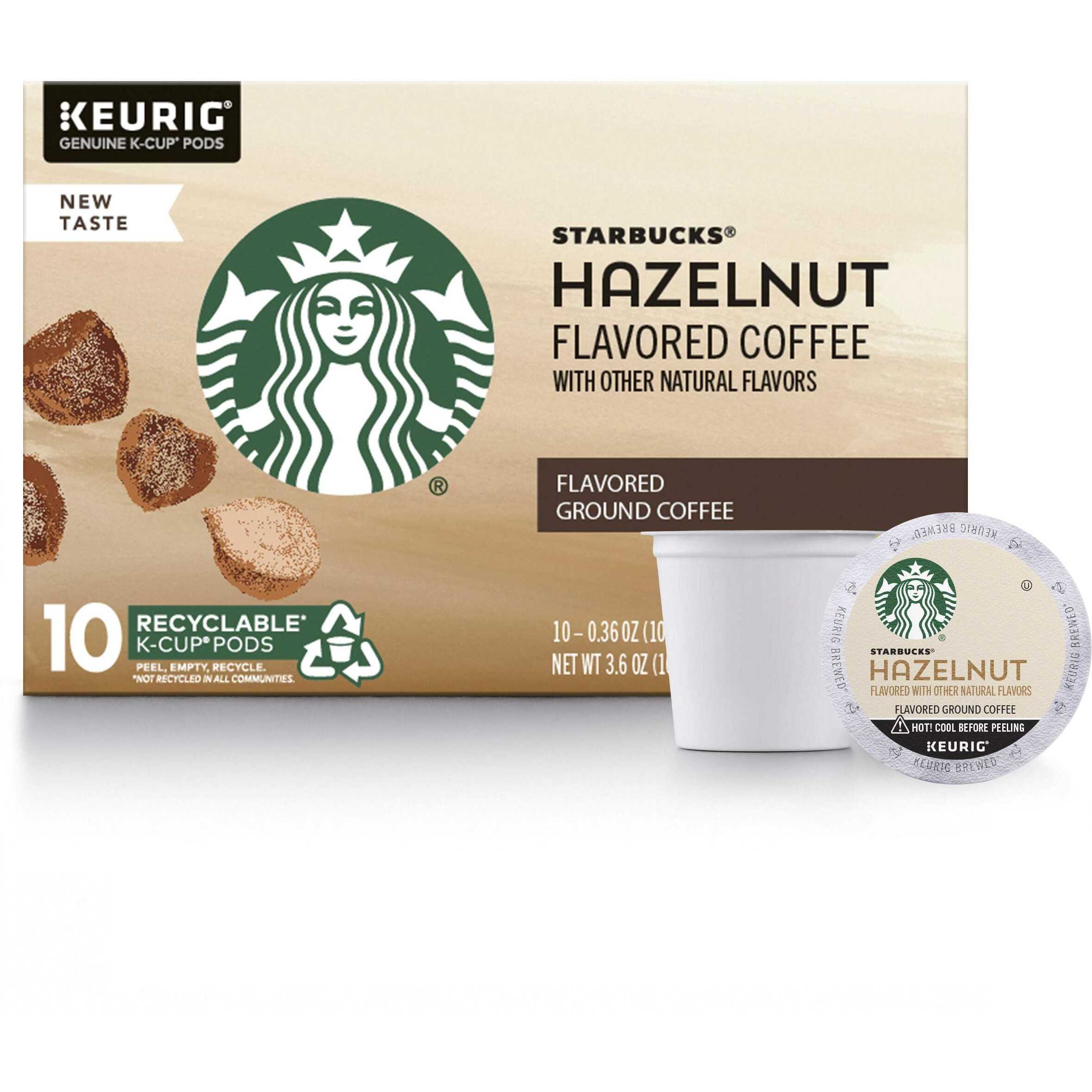 Starbucks Flavored K-Cup Coffee Pods - Hazelnut For Keurig Brewers - 1 Box (10 Pods)