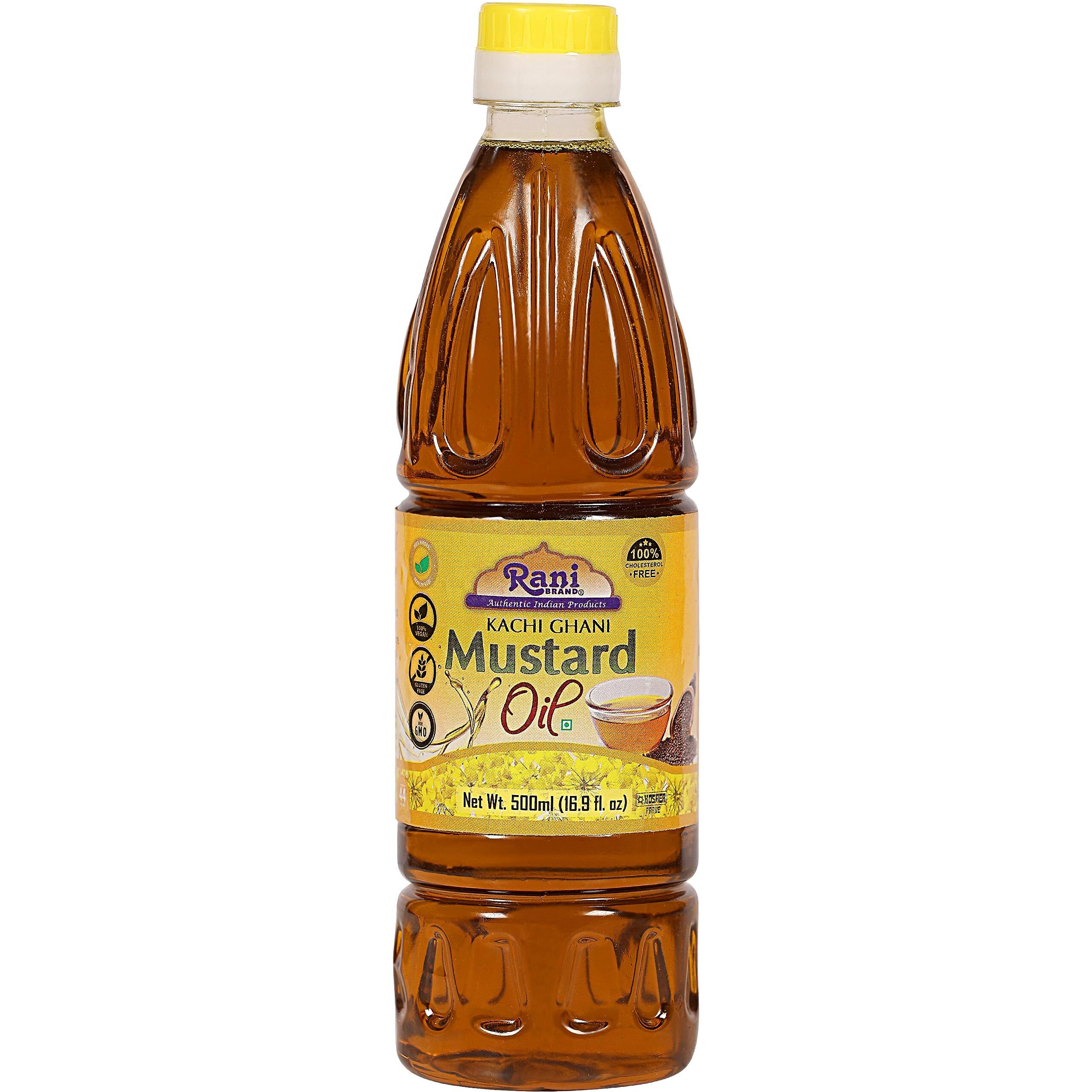 Rani Mustard Oil (Kachi Ghani) 16.9 Ounce (500Ml) Non-Gmo| Kosher | Gluten Free | Vegan | 100% Natural