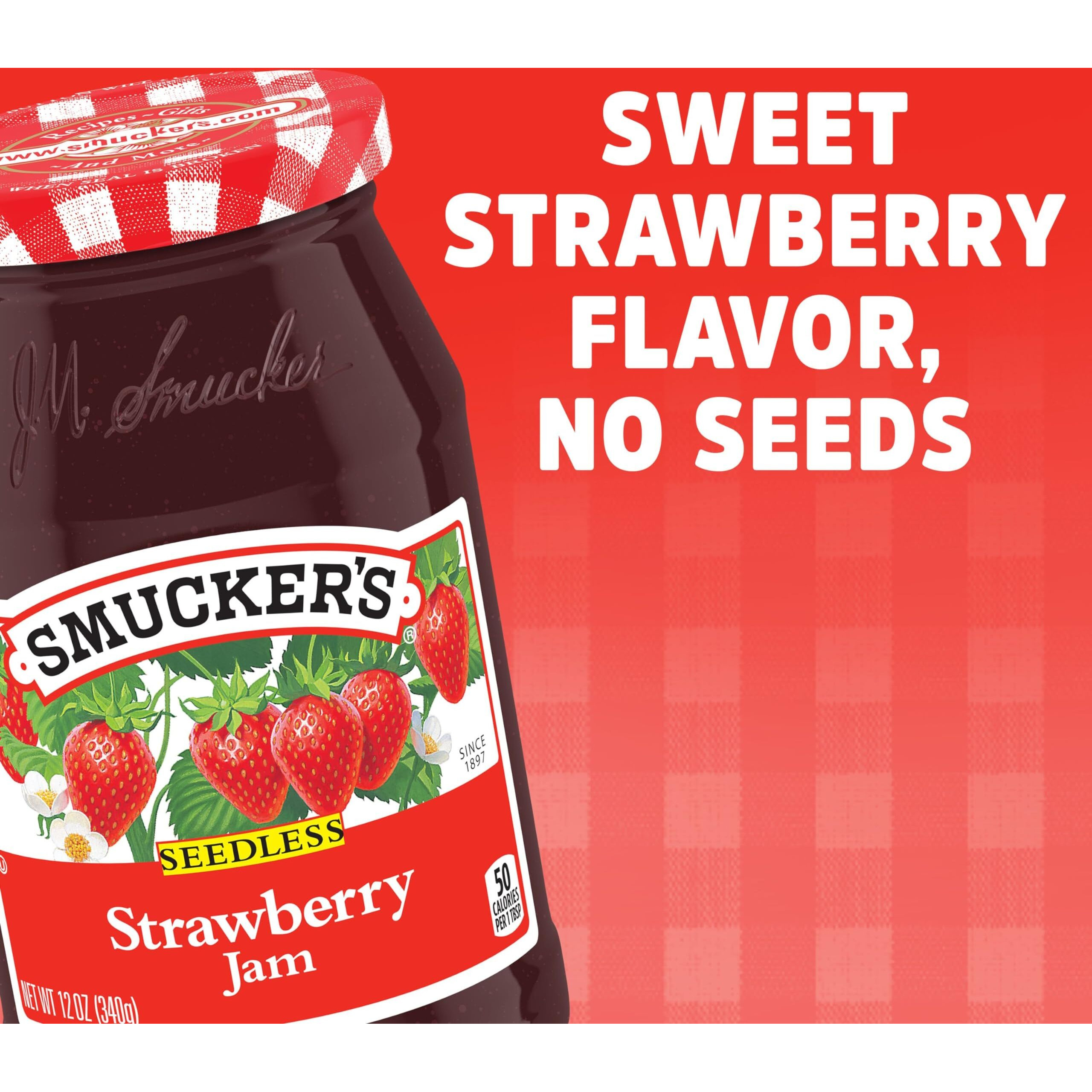 Smucker's Seedless Strawberry Jam, 12 Ounces (Pack Of 6)