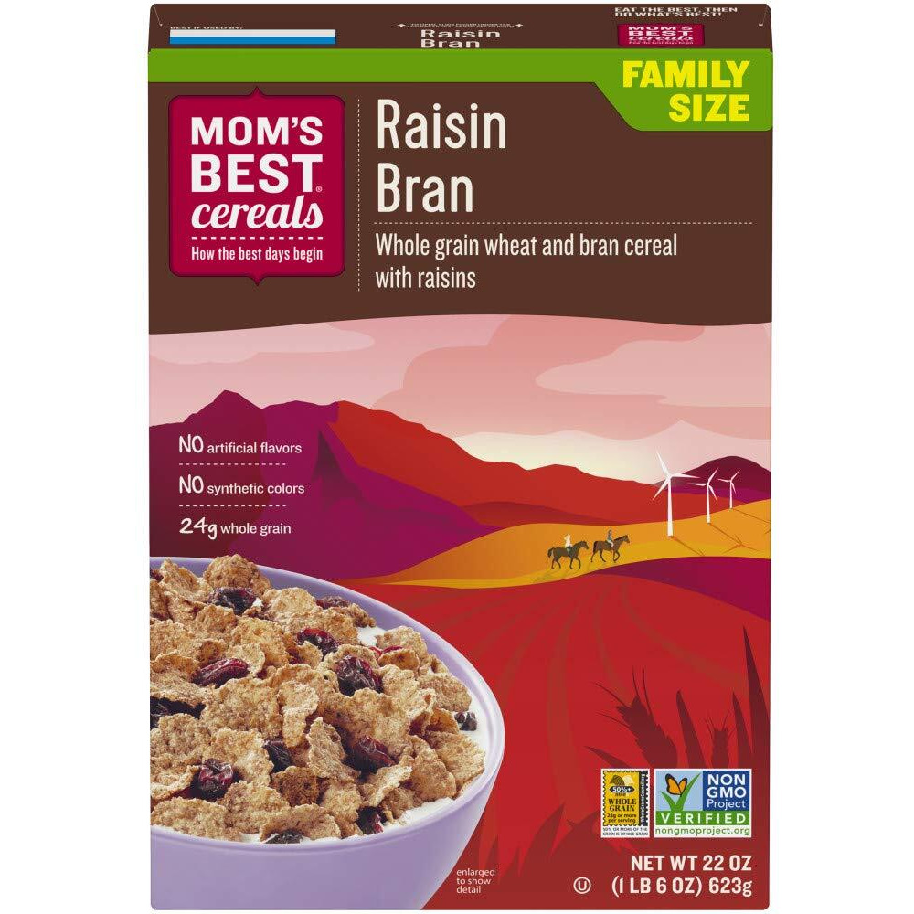Mom's Best Raisin Bran Cereal, Whole Grain, 22 Ounces (Pack Of 10)