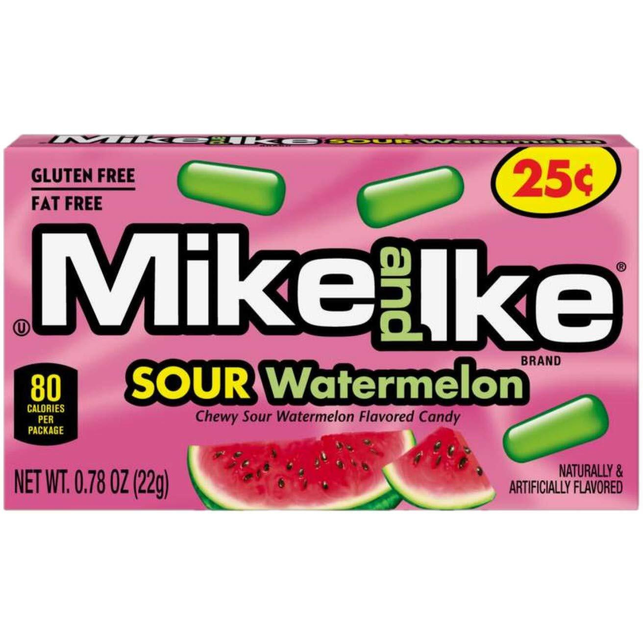 Mike & Ike Chewy Candy Variety Pack | Berry Blast, Tropical, Watermelon, Cherry | 0.78 Ounce (Pack Of 24)