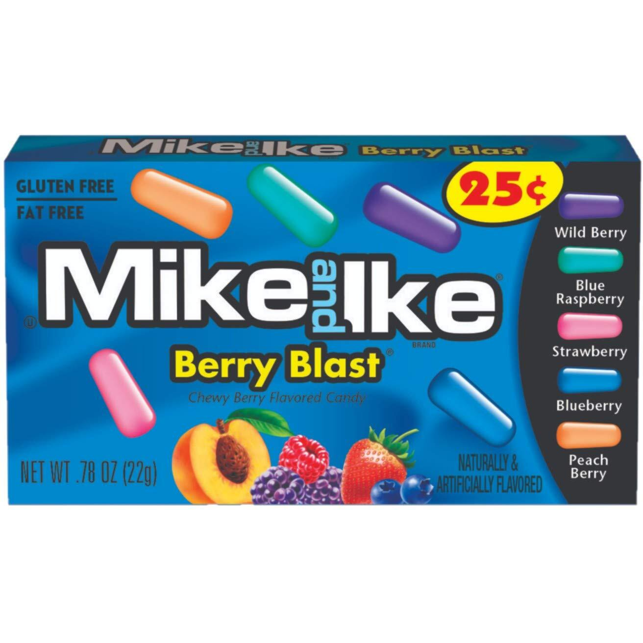 Mike & Ike Chewy Candy Variety Pack | Berry Blast, Tropical, Watermelon, Cherry | 0.78 Ounce (Pack Of 24)