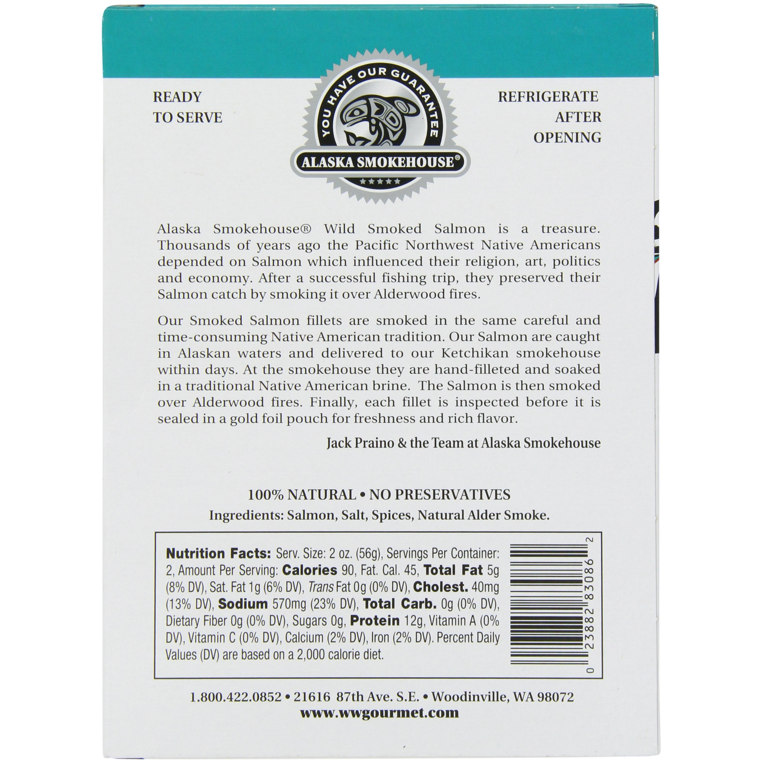 Alaska Smokehouse Premium Smoked Salmon, 4 Ounce Gift Box