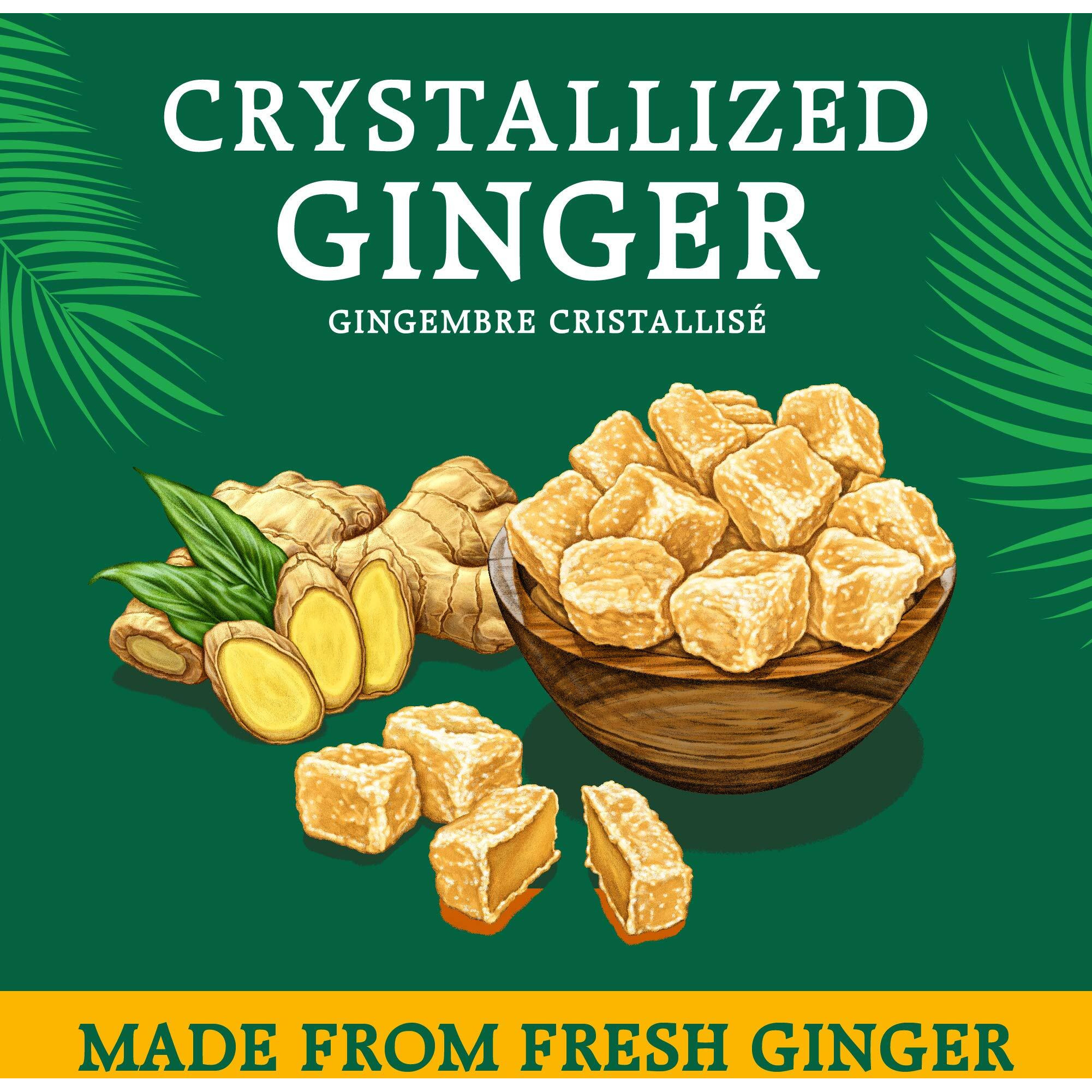 Reed's All Natural Crystallized Ginger Nuggets In A 16 Oz Resealable Bag - Baby Ginger Root Fruit Slices Sweetened With Raw Cane Sugar Crystals - High Energy Ginger Candies For Snacking - 12 Pack