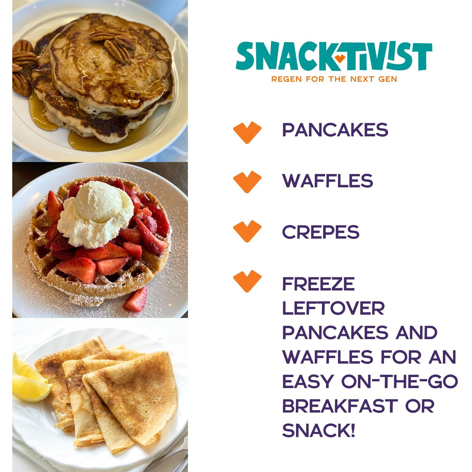 Snacktivist Foods - Ivory Teff Pancake & Waffle Mix, GlutenFree, Non-Gmo, Egg-Free, Dairy-Free, 25 Pounds Bulk Bag
