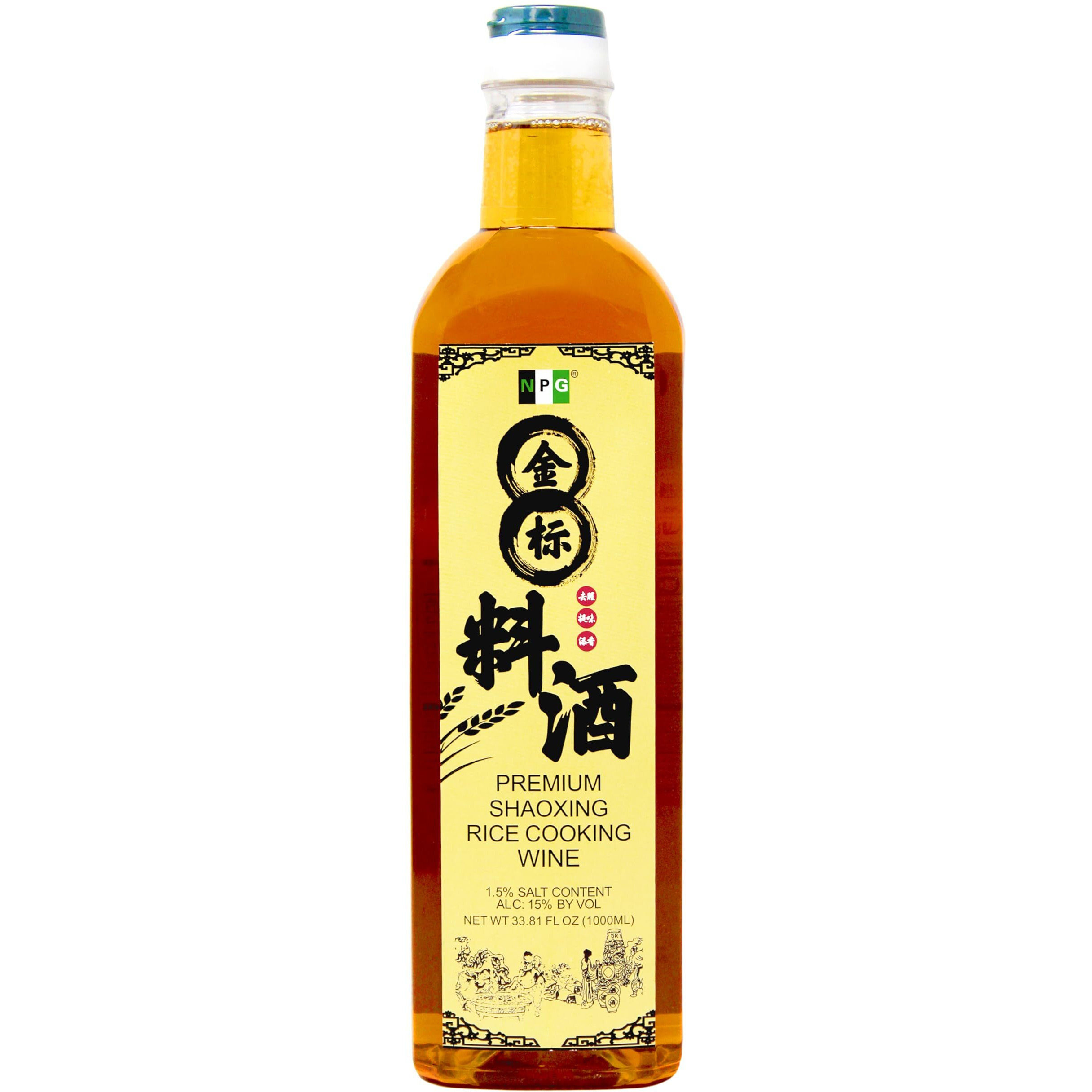 Npg Premium Shaoxing Cooking Wine 33.81 Fl Oz (1000Ml), Shaoxing Rice Wine Chinese Cooking Wine, Red Cooking Wine The Most Common Ingredient Used In Homemade Asian Cooking