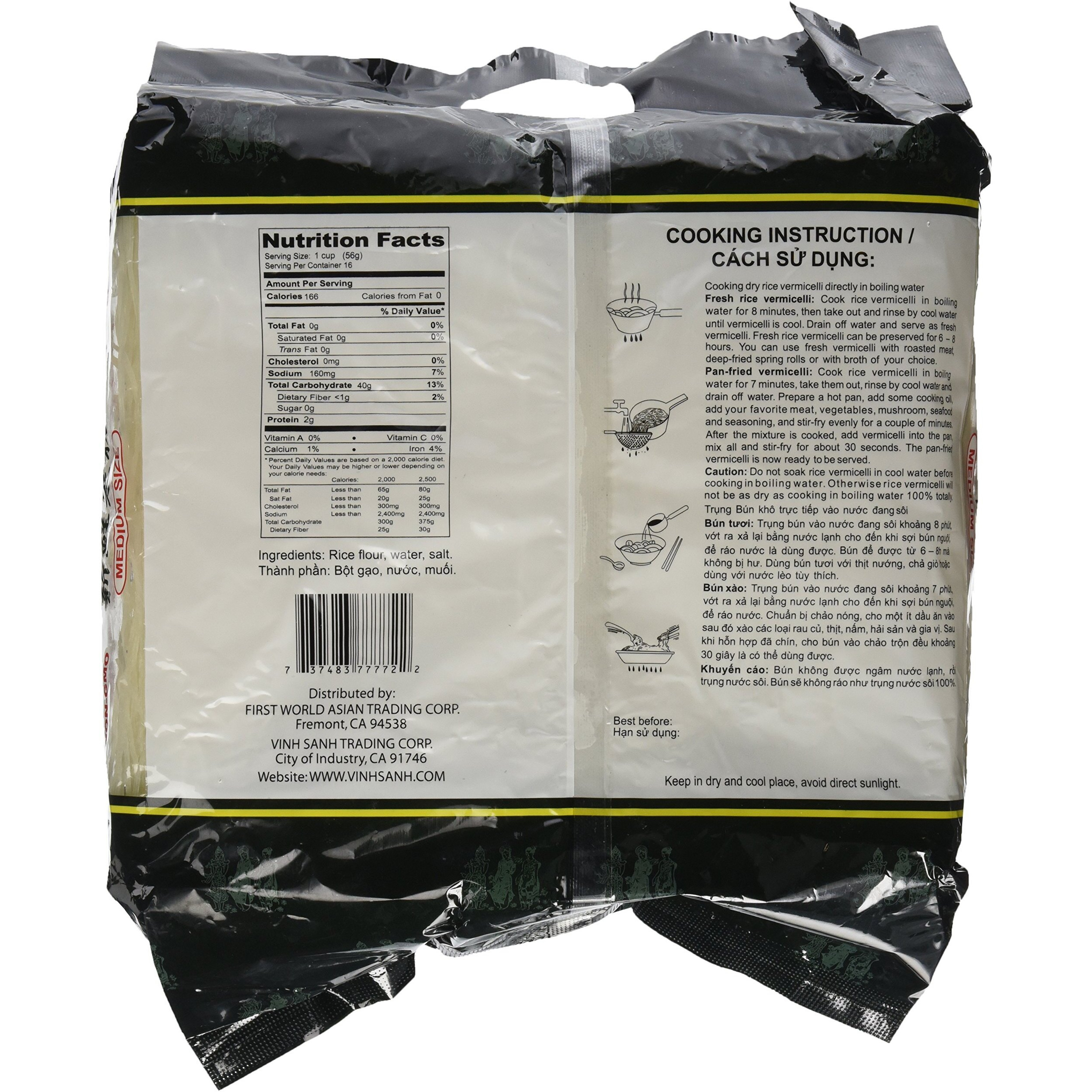 Three Ladies Brand Vietnamese Rice Vermicelli, 2Lbs (Pack Of 2)