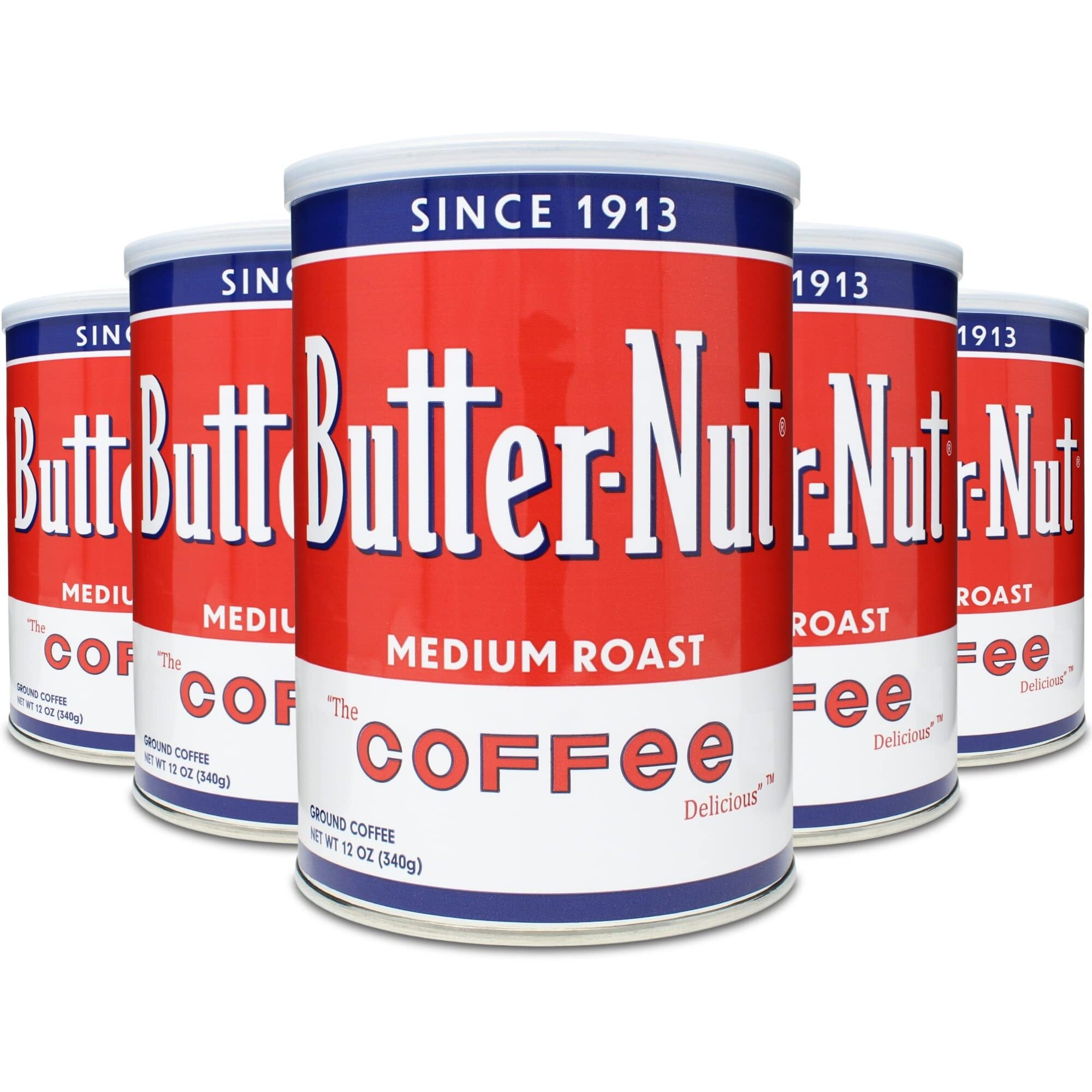 Butter-Nut Original Blend Ground Coffee, Medium Roast, 12 Ounce Steel Can (Pack Of 6)