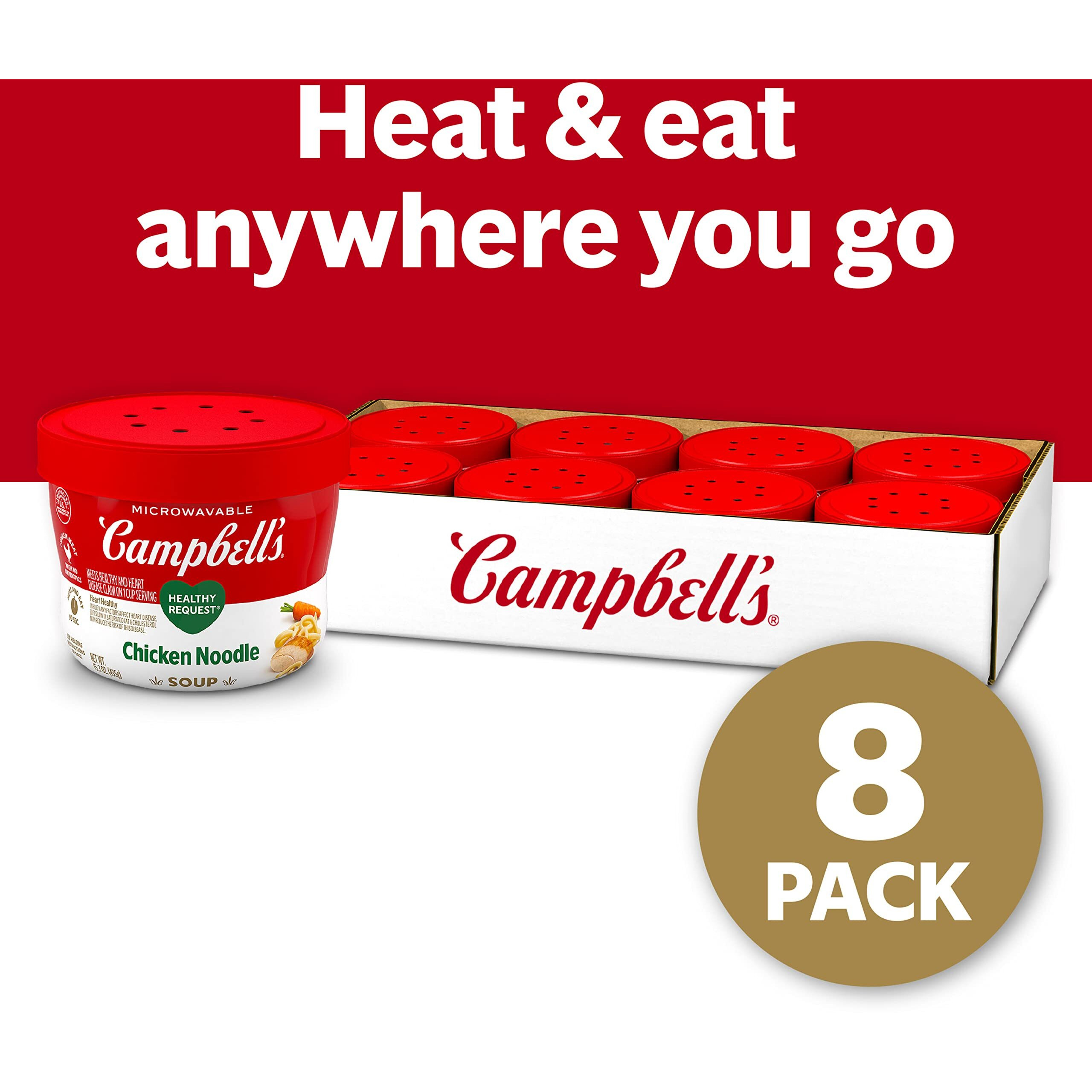 Campbell's Healthy Request Chicken Noodle Soup, 15.3 Oz Microwavable Bowl (Case Of 8)