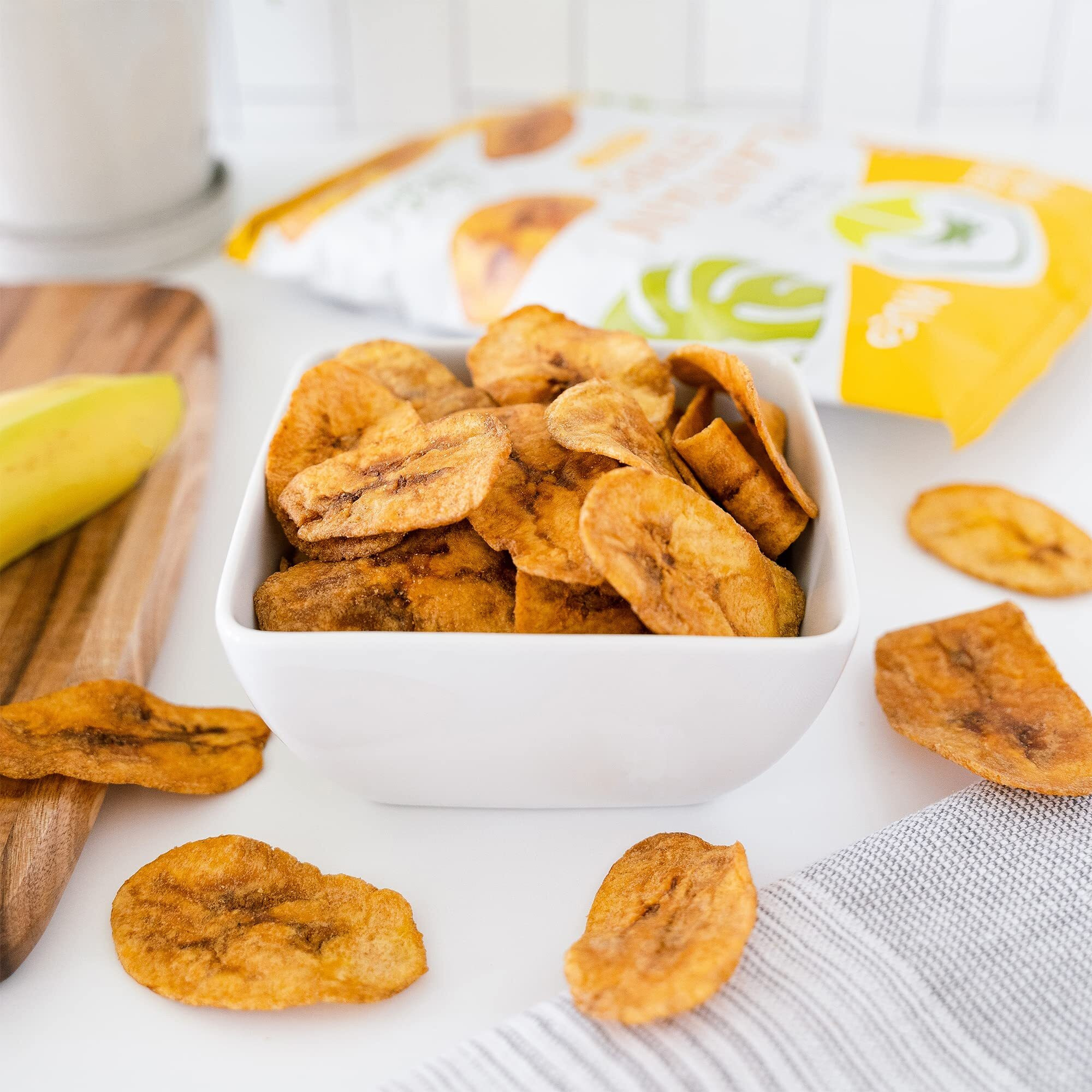 Artisan Tropic Plantain Strips Naturally Sweet - 12 Pack, 4.5Oz - Vegan, Paleo, Gluten Free Chips - Whole 30 Approved Foods Non-Gmo Healthy Snack For Lunches, Dipping, Parties - Baked Banana Chips
