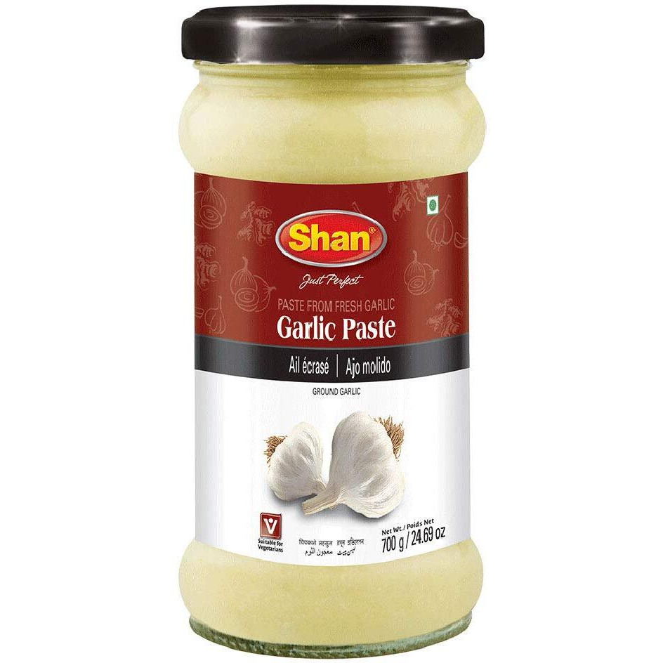 Shan Garlic Paste 24.69 Oz (700G) - Traditional Taste Enhancing Cooking Paste From Fresh Ground Garlic - Suitable For Vegetarians - Airtight Glass Jar
