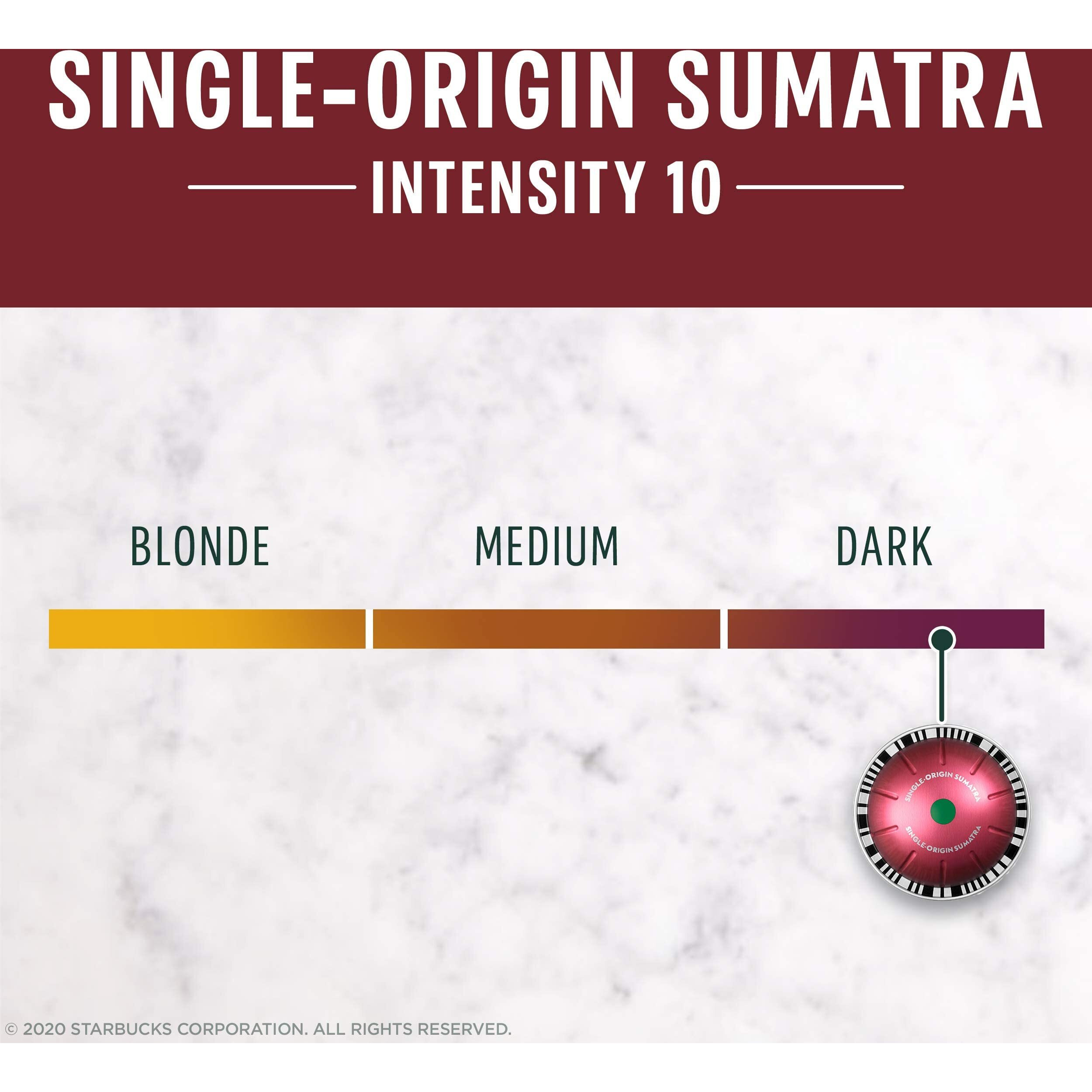 Starbucks By Nespresso Vertuo, Single-Origin Sumatra, Dark Roast Coffee, 32-Count Coffee Pods, Brews 7.8 Oz.
