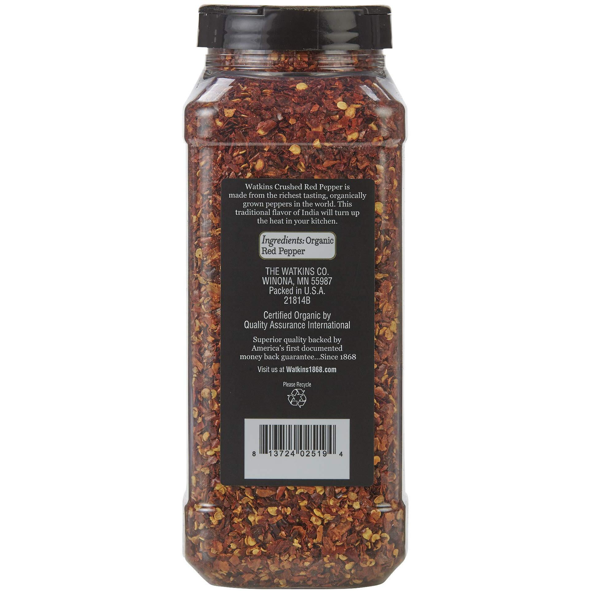 Watkins Gourmet Spice, Organic Crushed Red Pepper, Bulk Food Service Size, 9.5 Oz (Pack Of 1)