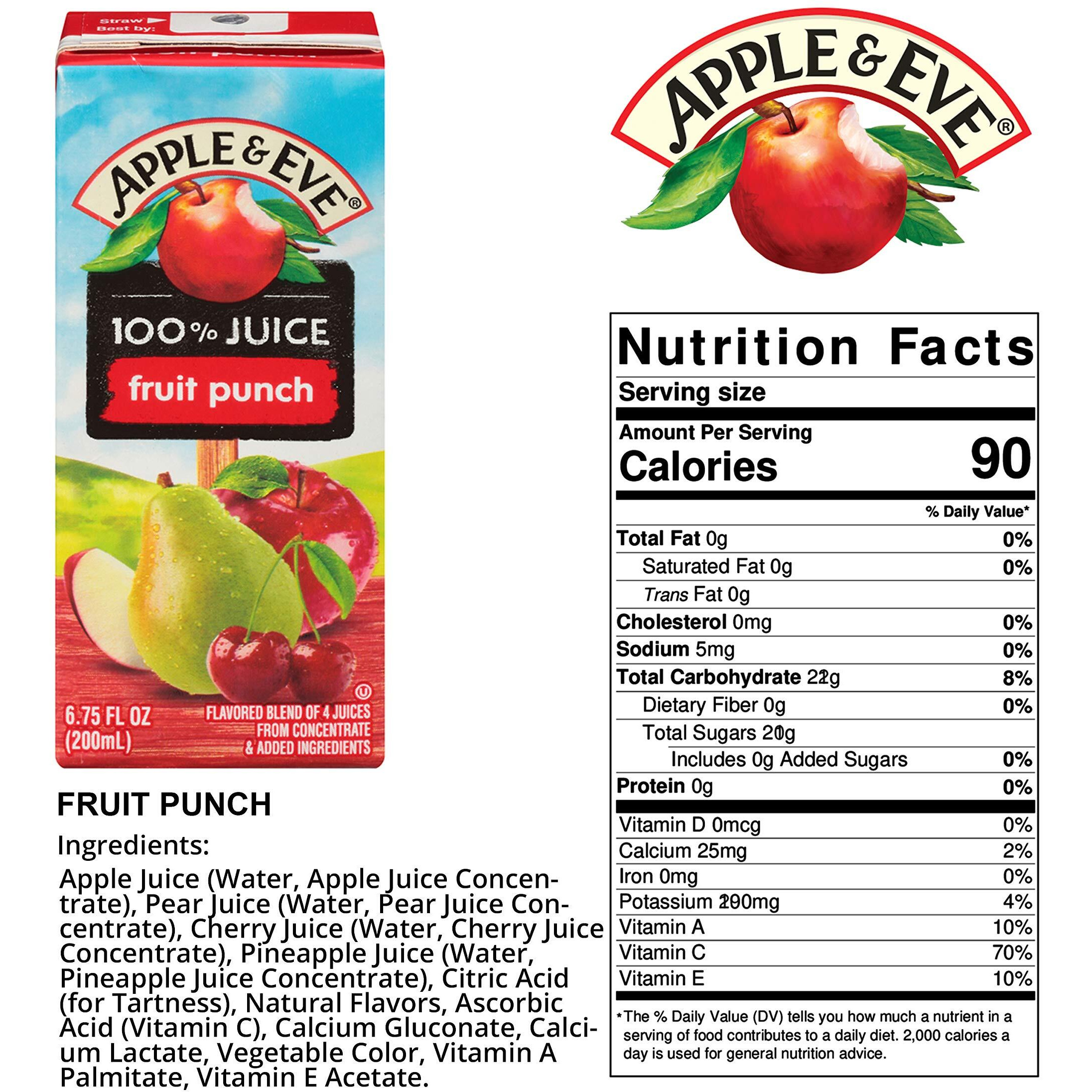 Apple & Eve 100% Juice, Fruit Punch, 6.75 Fluid-Oz, 8 Count, Pack Of 5