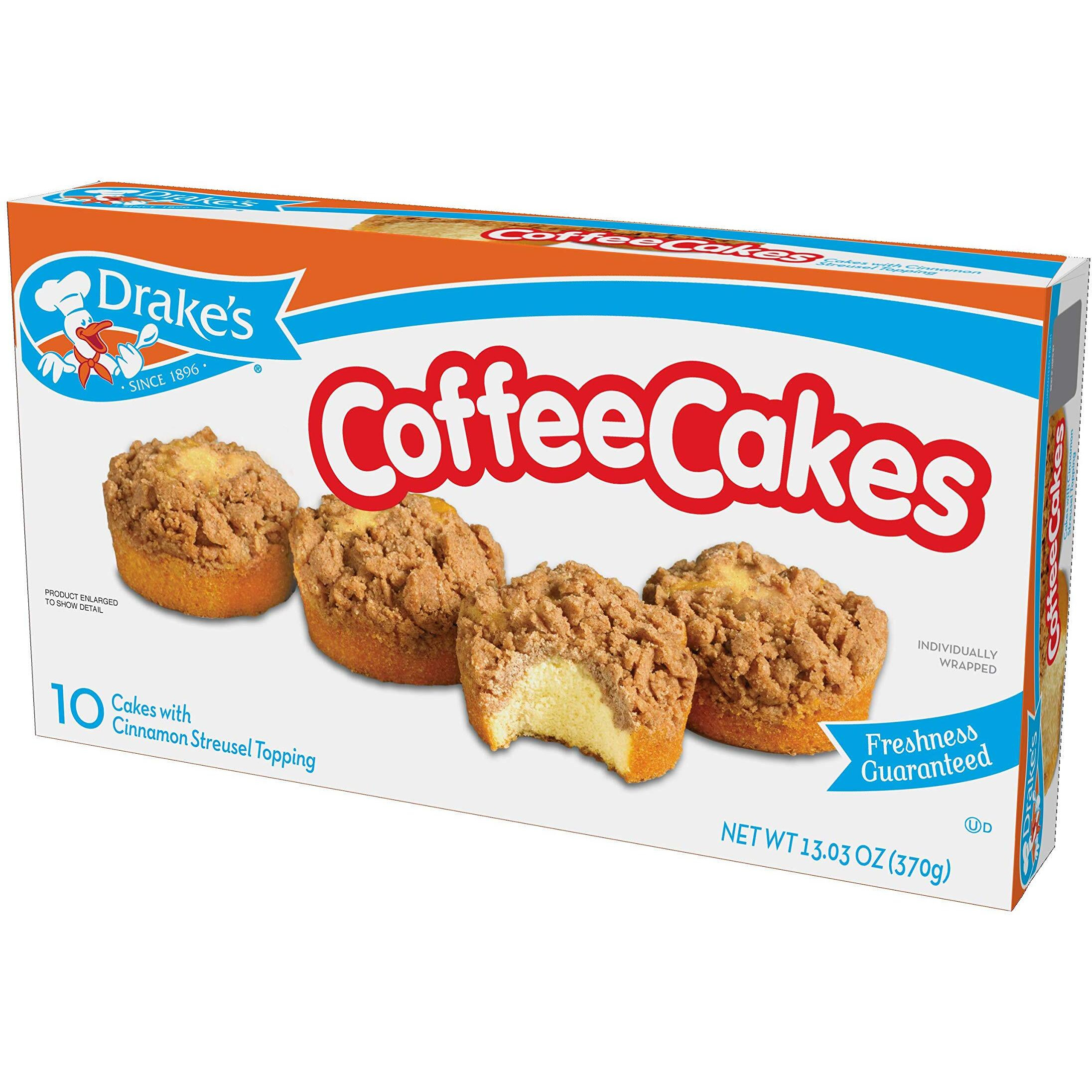 Drakes Coffee Cakes With Cinnamon Streusel Topping, 48 Individually Wrapped Cakes, 8 Count, Pack Of 6