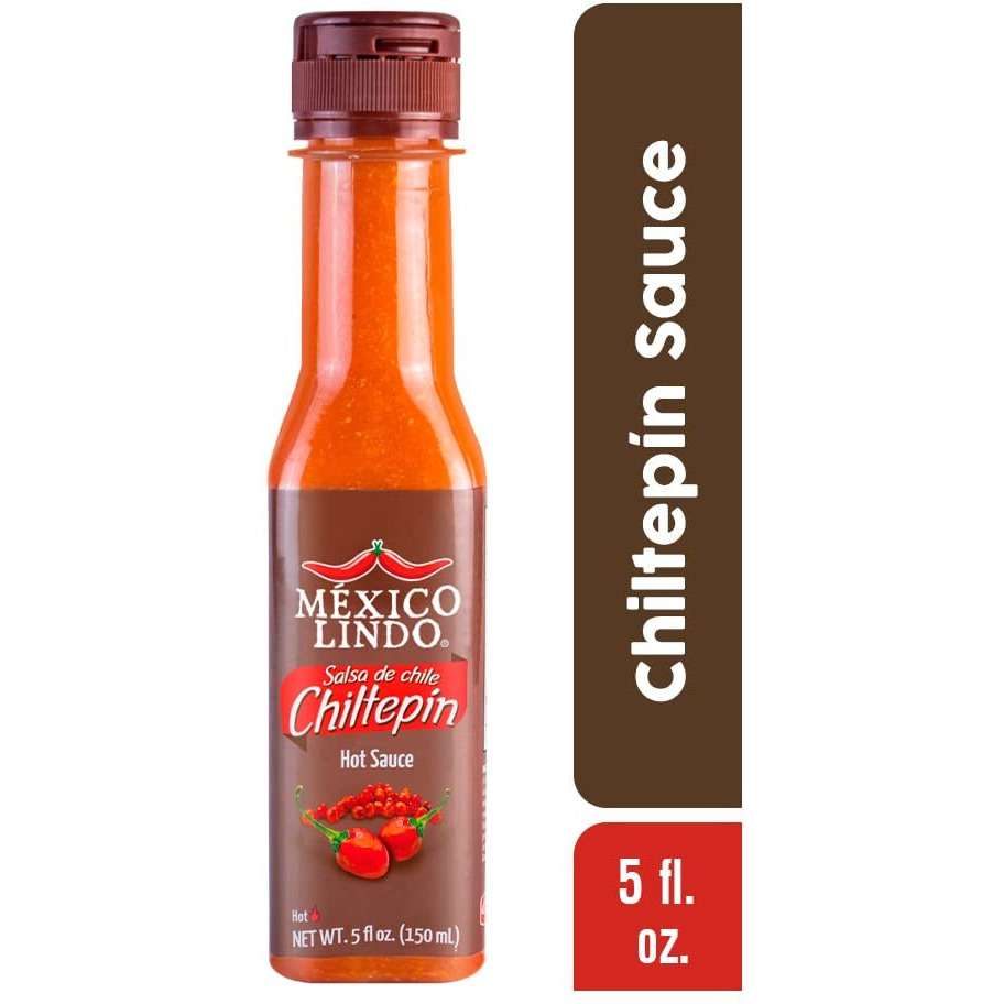 Mexico Lindo Chiltepin Hot Sauce | 14,200 Scoville Level | Traditional Spicy Flavor | 5 Fl Oz Bottles (Pack Of 12)