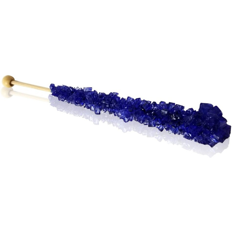 Extra Large Rock Candy Sticks 36 Navy Blue Crystal Rock Candy Sticks - Blueberry - Individually Wrapped For Party Favors, Candy Buffet, Showers, Receptions, Bridal And Baby Showers - Bulk Candy