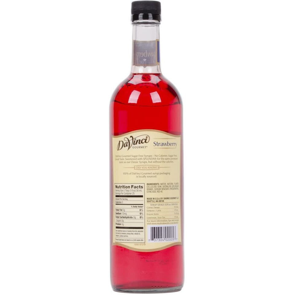 Da Vinci Gourmet Strawberry Sugar Free Syrup, 750 Ml