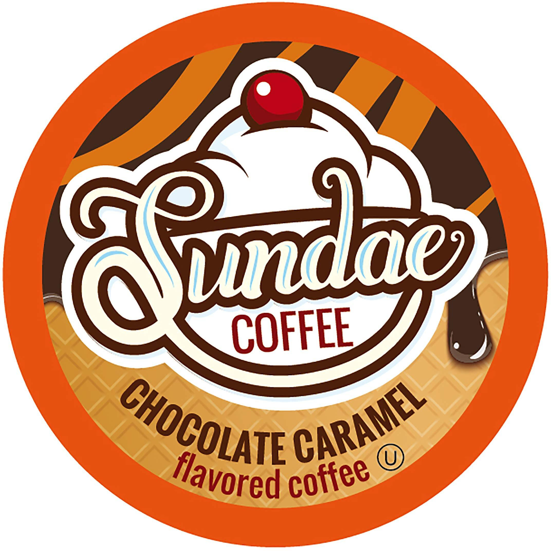 Sundae Ice Cream Flavored Coffee Pods, Compatible With 2.0 Keurig K-Cup Brewer, (Chocolate Caramel) 48 Count