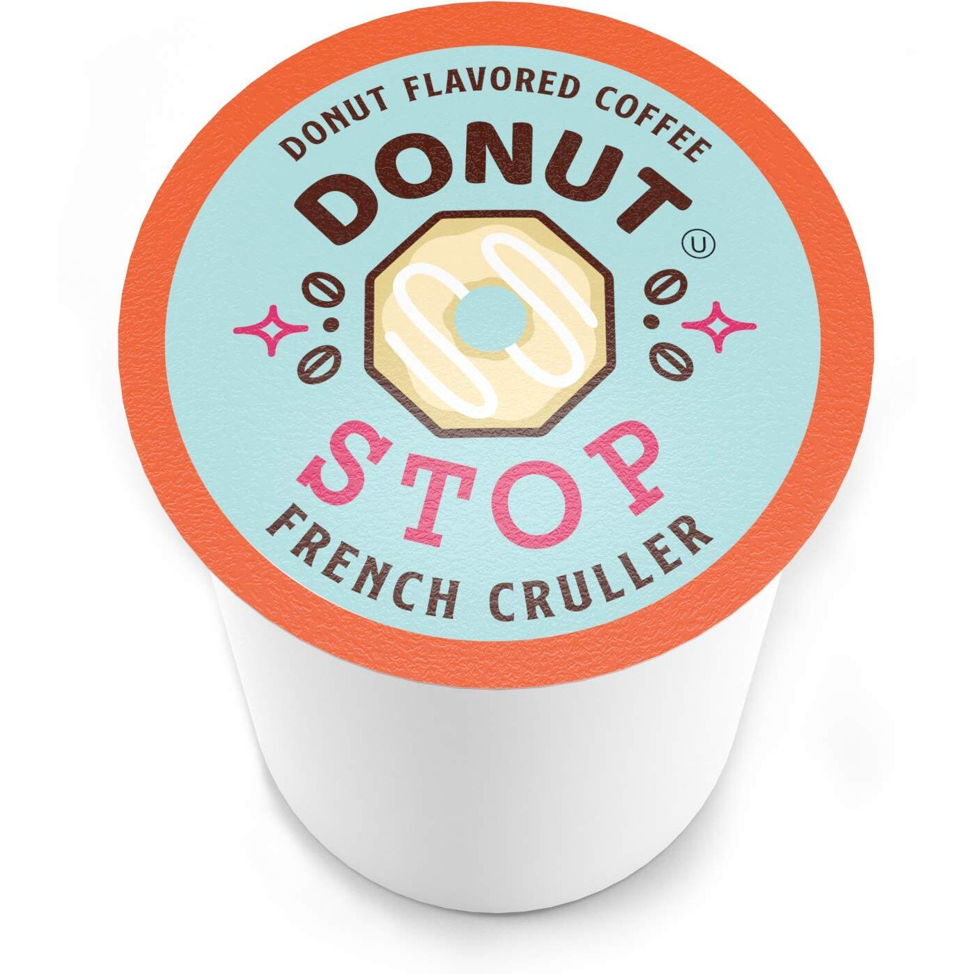 Donut Stop Flavored Coffee Pods, Compatible With 2.0 K-Cup Brewers, French Cruller Donut Flavor, 40 Count