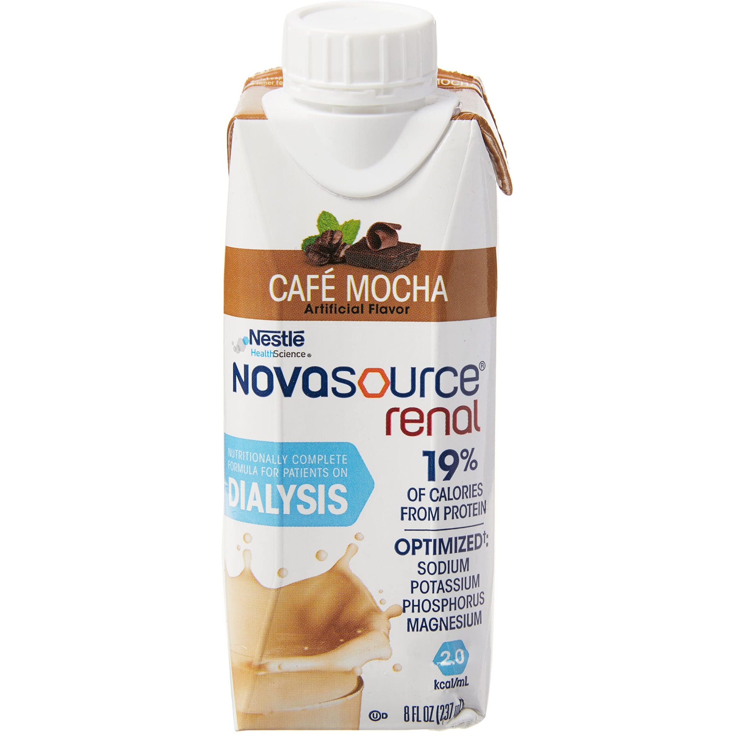 Novasource (2.0 Kcal/Ml) Renal Mocha Formula For Patients On Dialysis (475 Calories, 22G Protein) 8 Fl Oz (Pack Of 24)