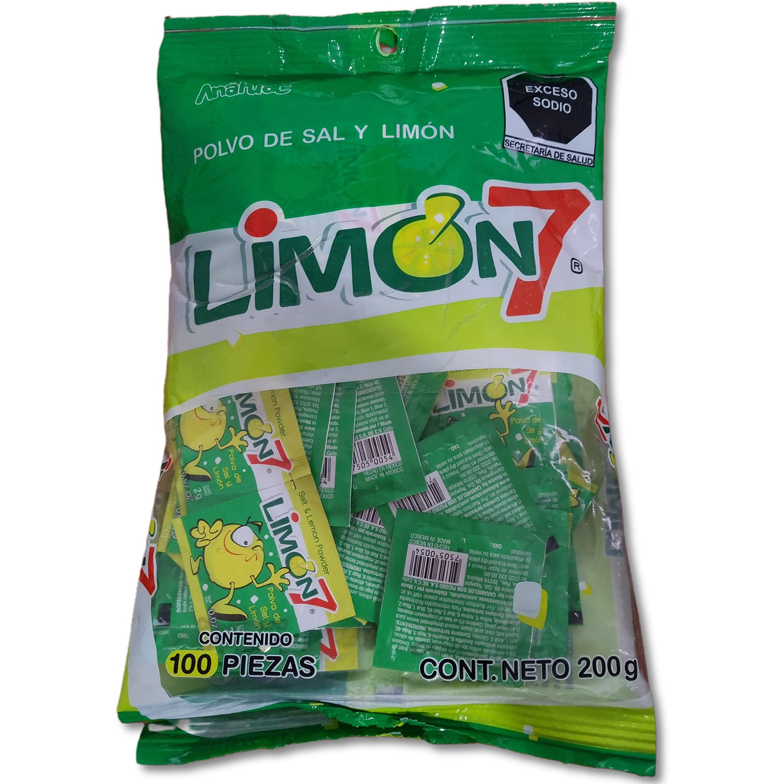 Limon 7 Salt & Lemon Powder 100Pc Bag 7Oz By Mexican Candy