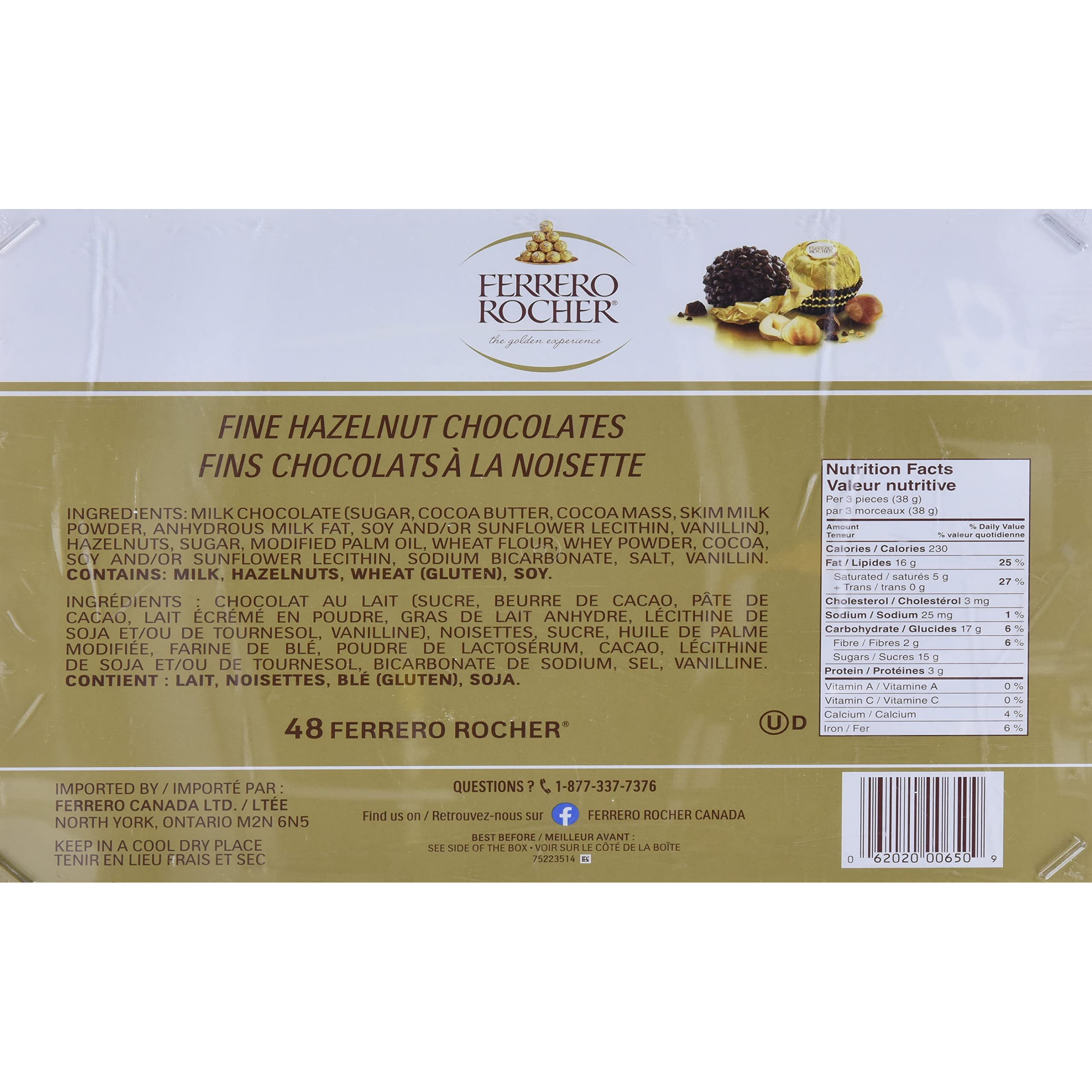 Ferrero Rocher Chocolate 48 Pieces Net Wt (600 Gram)