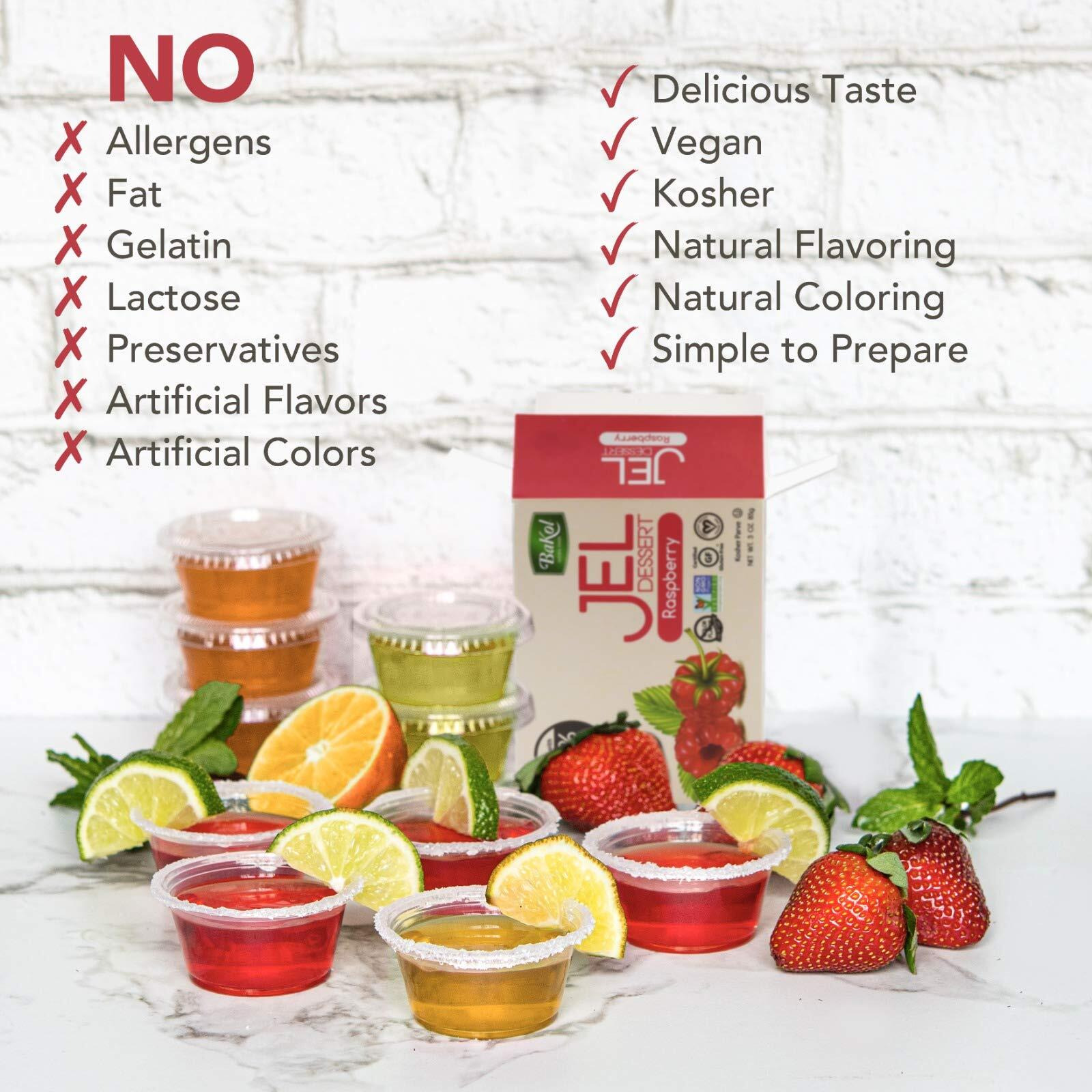 Bakol Jel Dessert - All Natural Vegan Dessert Mix - Kosher - Halal - No Artificial Sweeteners Flavors Or Colors - Strawberry Flavor (Pack Of 3)