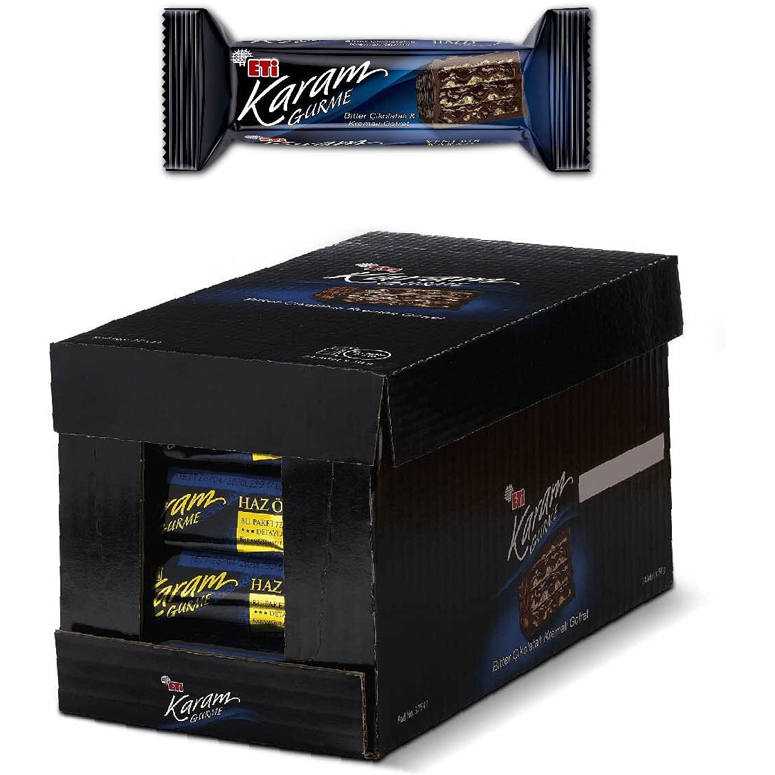 Turkish Chocolate Wafer, Eti Karam Gurme Wafer 50Gr. (1 Package 24 Pieces)