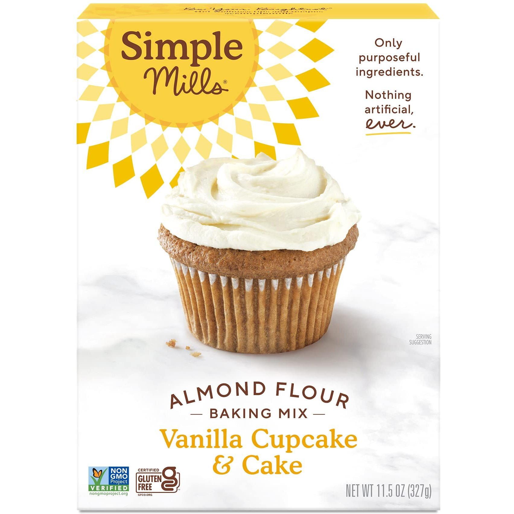 Simple Mills Almond Flour Mix, Vanilla Cupcake & Cake, 11.5 Oz (Packaging May Vary)