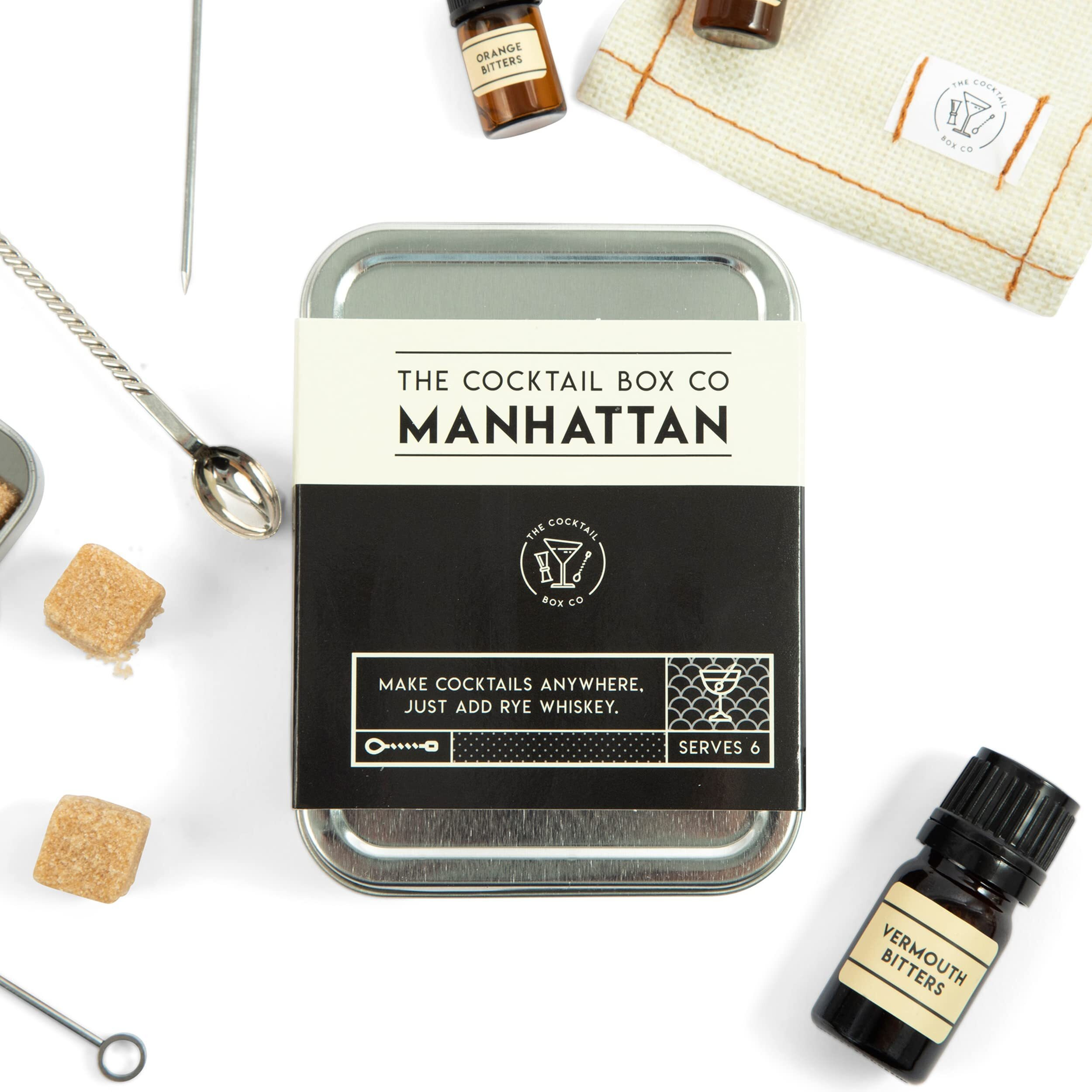 The Cocktail Box Co. Manhattan Cocktail Kit - Premium Cocktail Kits - Make Hand Crafted Cocktails. Great Gifts For Him Or Her Cocktail Lovers (1 Kit)