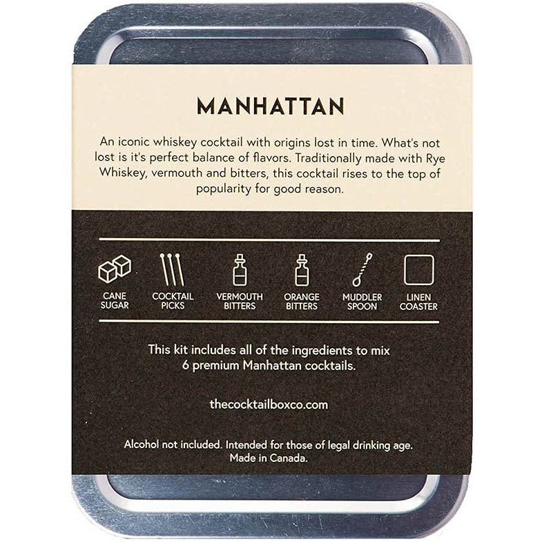The Cocktail Box Co. Manhattan Cocktail Kit - Premium Cocktail Kits - Make Hand Crafted Cocktails. Great Gifts For Him Or Her Cocktail Lovers (1 Kit)