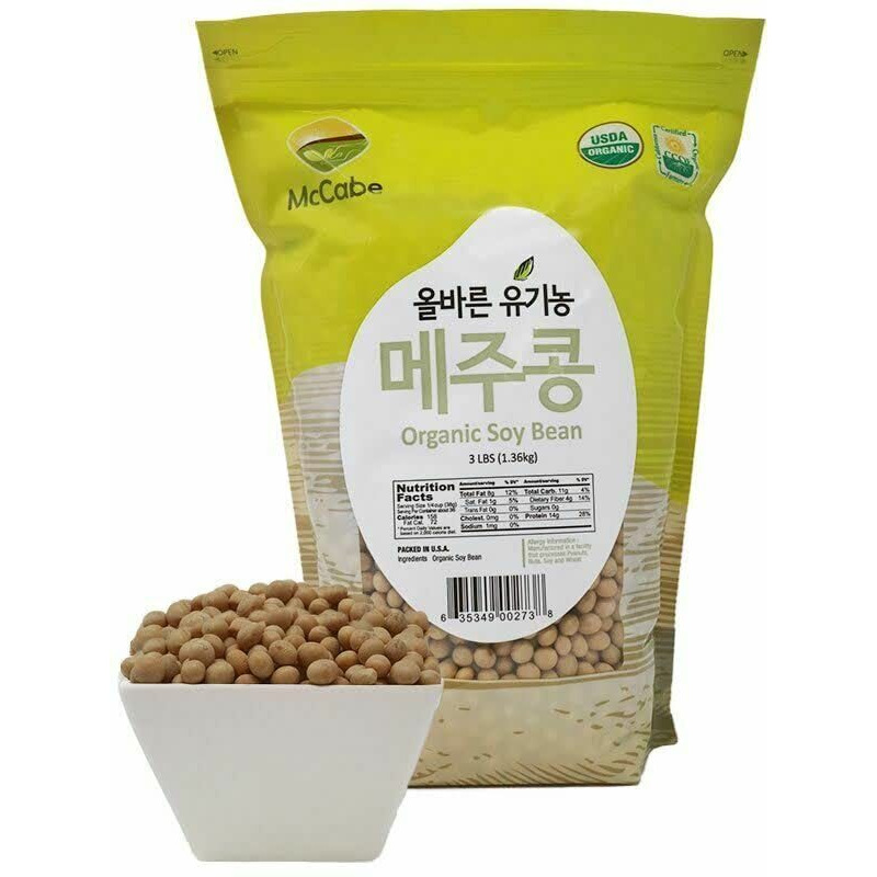 Mccabe Organic Soybeans - Whole Soy Beans Dry Organic | Gmo-Free Organic Soy Bean | Usda And Ccof Organic Certified | Product Of Usa | 3 Lbs (48 Oz)