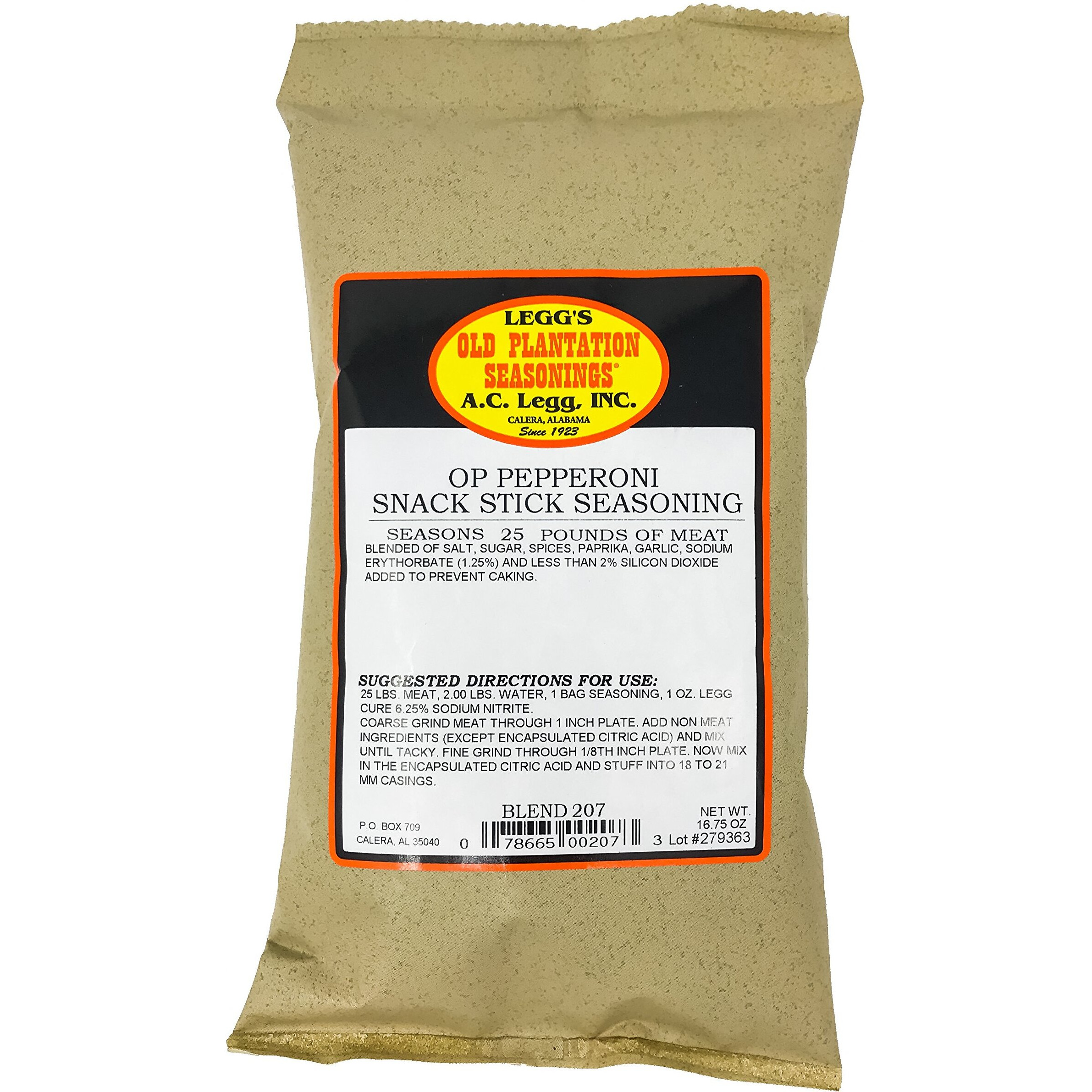 A.C. Legg - Pepperoni Snack Stick Seasoning, 16.75 Ounce - With Cure