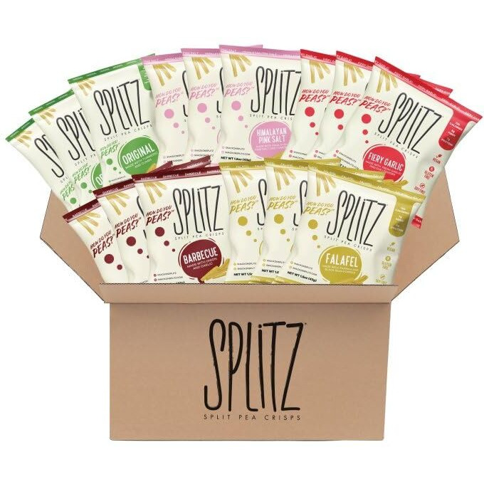 Splitz Split Pea Crisps Variety Pack (1.5Oz) 15Ct Plant-Based, Organic, Non-Gmo, Vegan, Gluten-Free, Superfoods, Healthy Snack For Kids And Adults, High Protein, High Fiber, Low Calorie