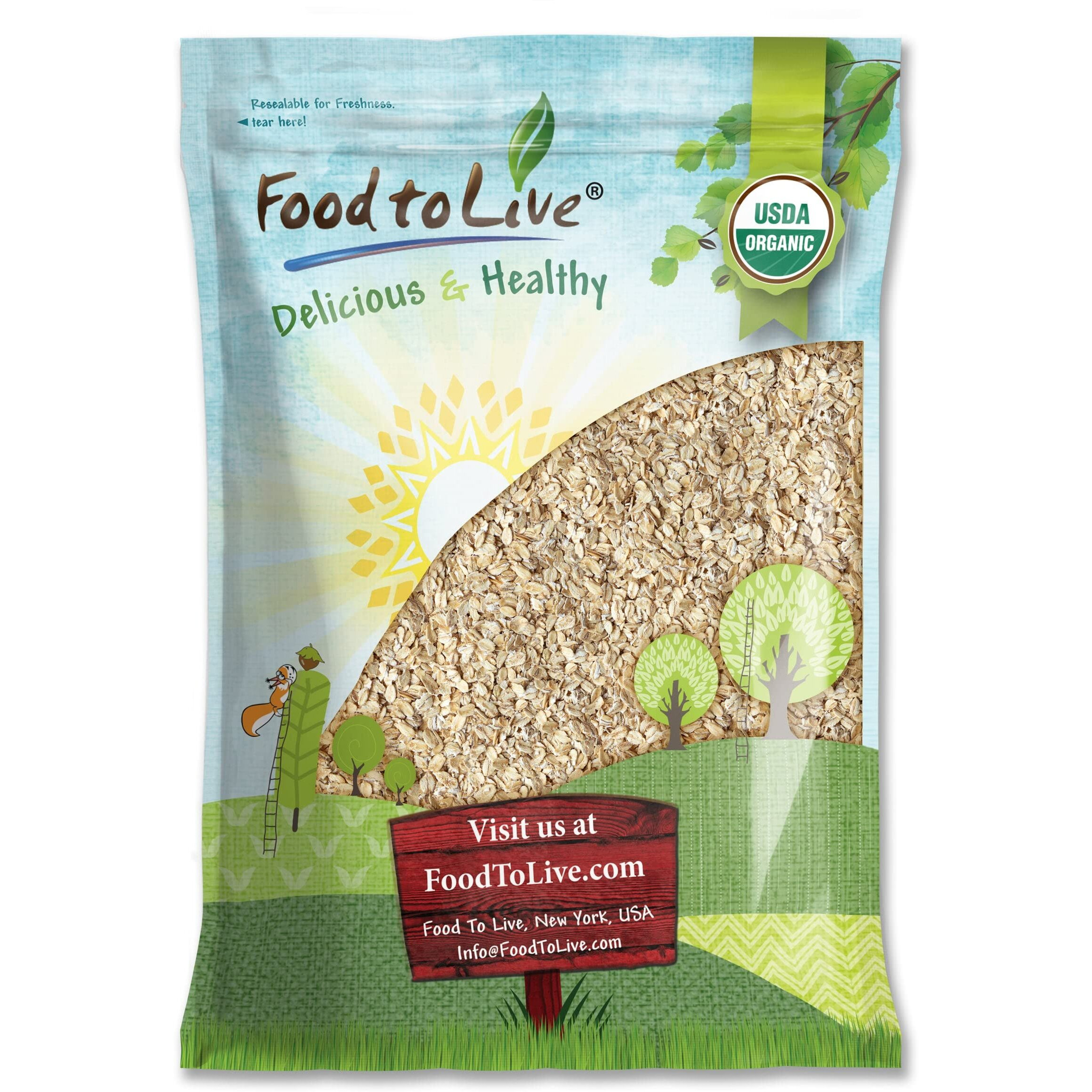 Food To Live Organic Rolled Oats, 10 Pounds - Old-Fashioned, 100% Whole Grain, Non-Gmo, Raw, Kosher, Bulk Oats. Perfect For Morning Oatmeal And Overnight Oats