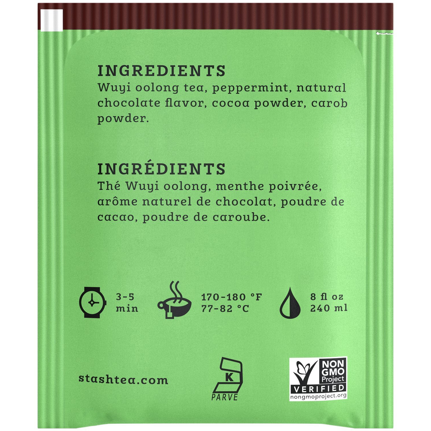 Stash Tea Chocolate Mint Wuyi Oolong Tea - Caffeinated, Non-Gmo Project Verified Premium Tea With No Artificial Ingredients, 18 Count (Pack Of 6) - 108 Bags Total