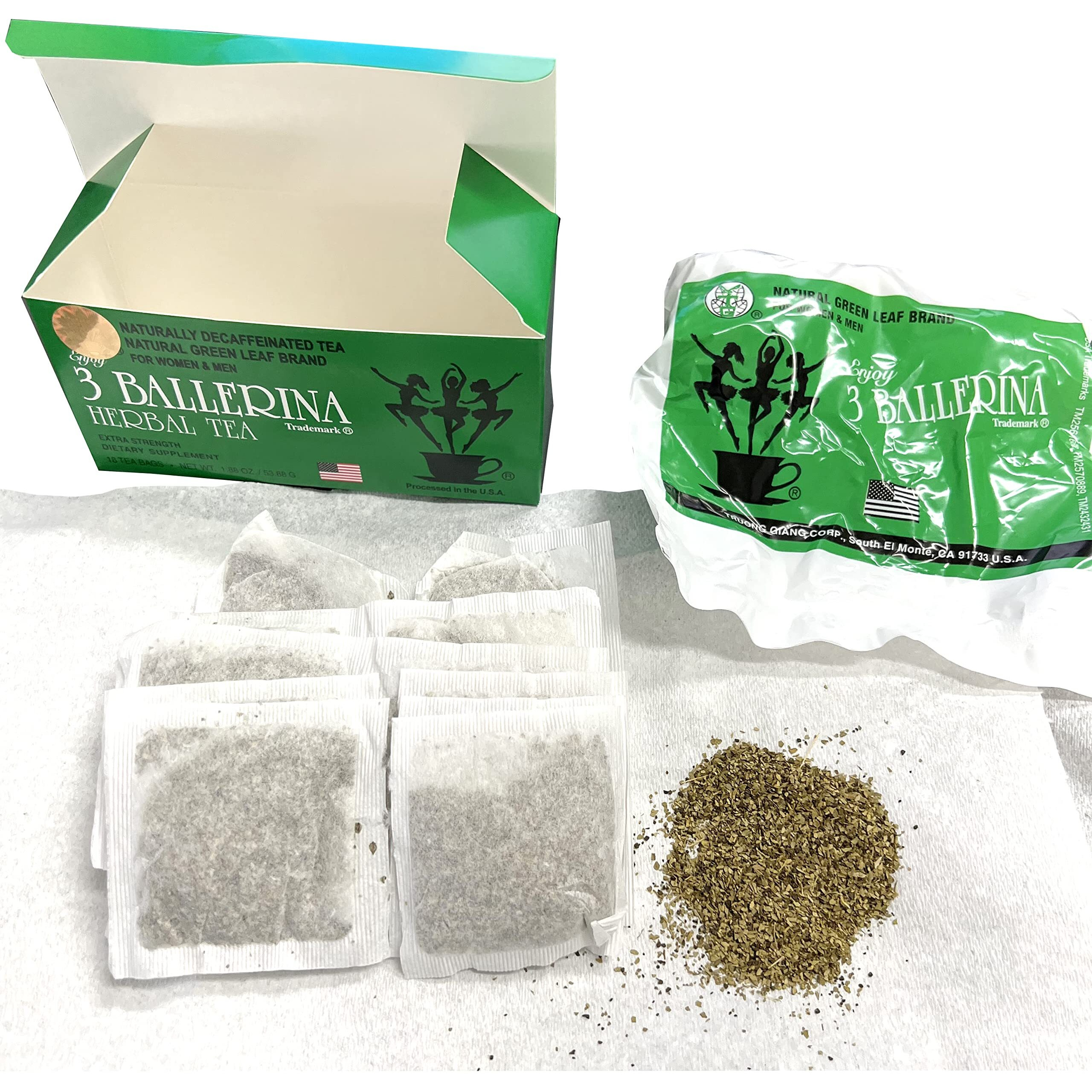 3 Ballerina Herbal Slim Tea Extra Strength Dietary Supplement 18 Tea Bags (Pack Of 3)