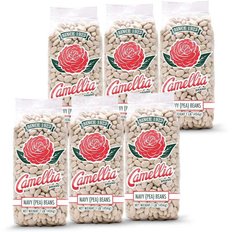 Camellia Brand Dried Navy (Pea) Beans, 1 Pound (6 Pack)