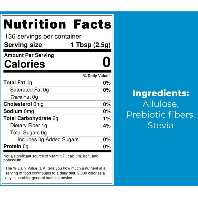Alusweet Allulose Sweetener Zero Calorie - 24 Oz - 11 Sugar Substitute, Keto-Friendly, Gluten-Free, Non-Glycemic, Plant-Based Sugar Substitute For Baking, Coffee, Cooking And Drinks