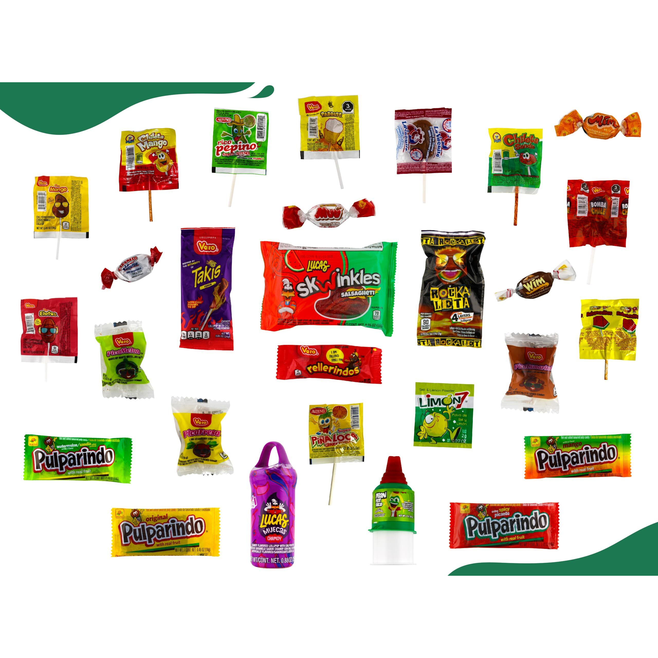 Mix Dulces Mexicanos Surtidos Candy, Such As Sweet, Sour And Chili With Tangy Taste Of Our Variety Pack - Authentic Assortment Mexican Candy (50 Count), By Lookon.