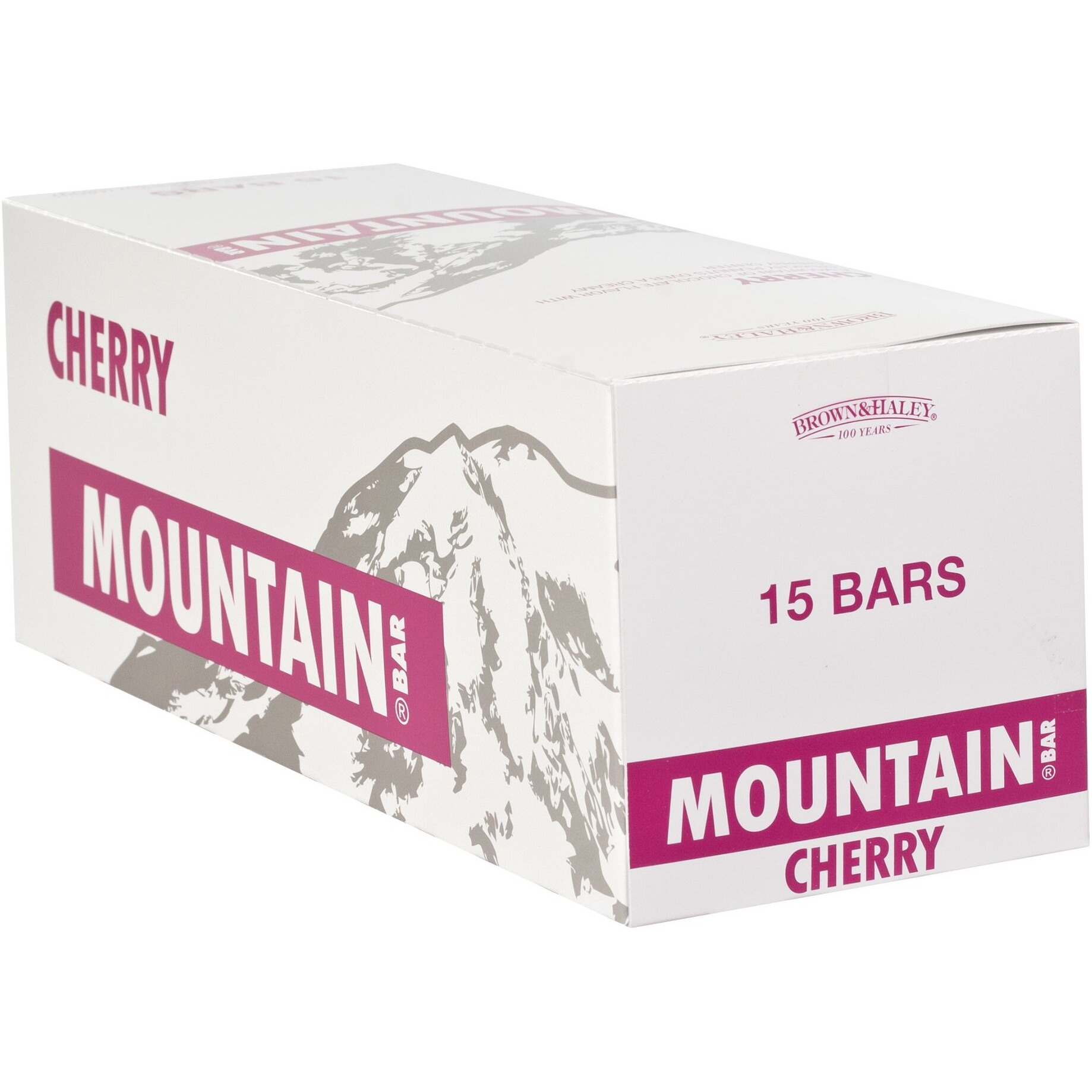 Brown & Haley Cherry Mountain Bar - Chocolate Candy With Peanuts And Creamy Cherry Center - Individually Wrapped Candy - Bite Size Chocolate Candy Bars With Peanut Pieces - Case Of 15-1.6 Oz
