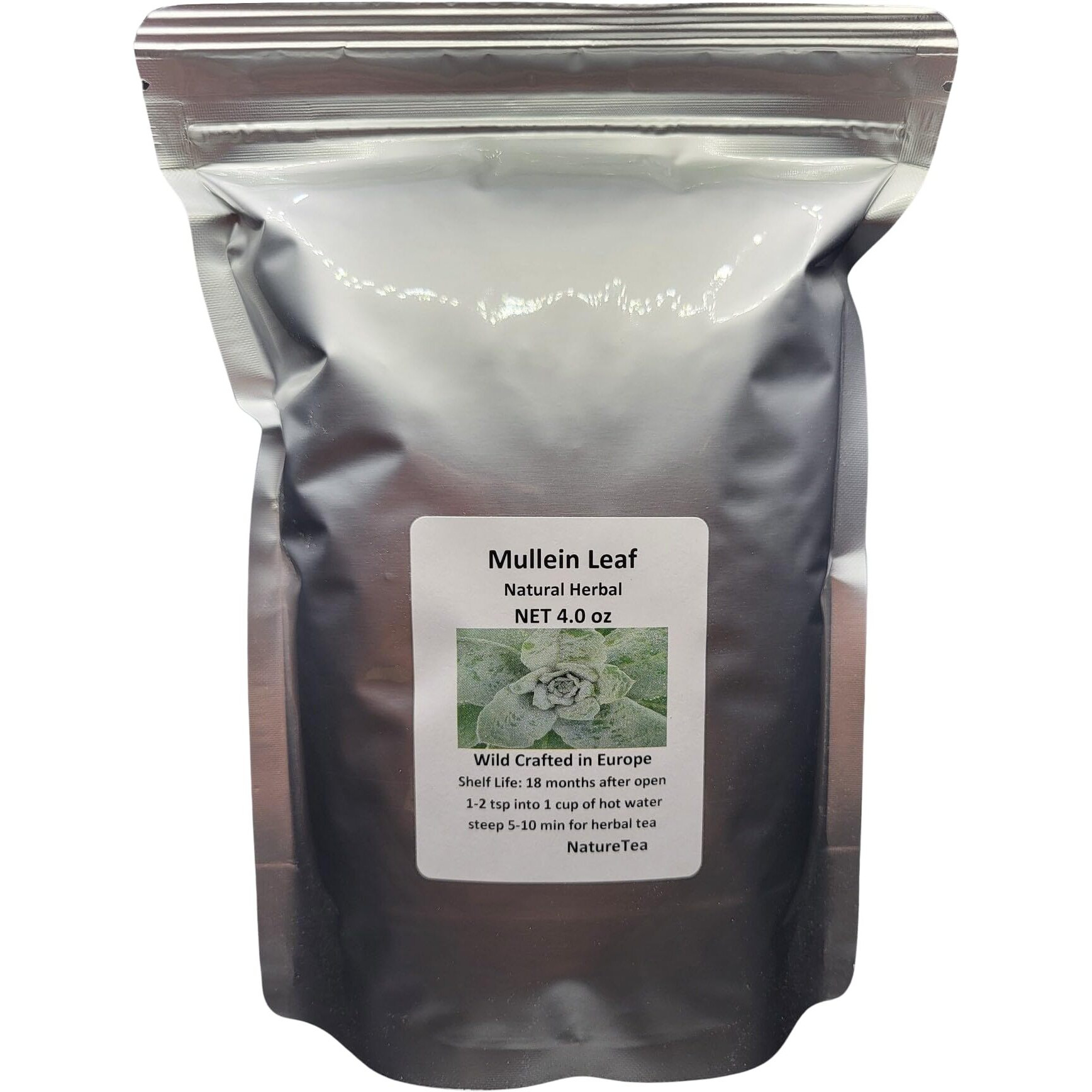 Mullein Leaf - Dried Verbascum Thapsus Loose Tea From 100% Nature (4 Oz)