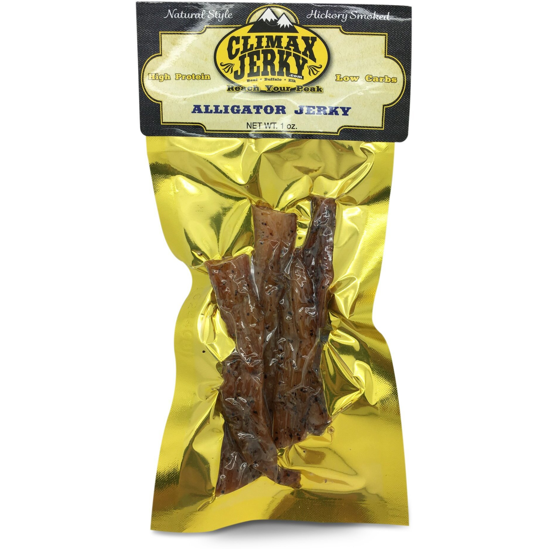 Premium Natural Style 1 Oz. Smoked Original Alligator Jerky - 100% Made From Solid Strips Of Gator - No Preservatives - High Protein - Low Carbs (Alligator Smoked 3 Pack)