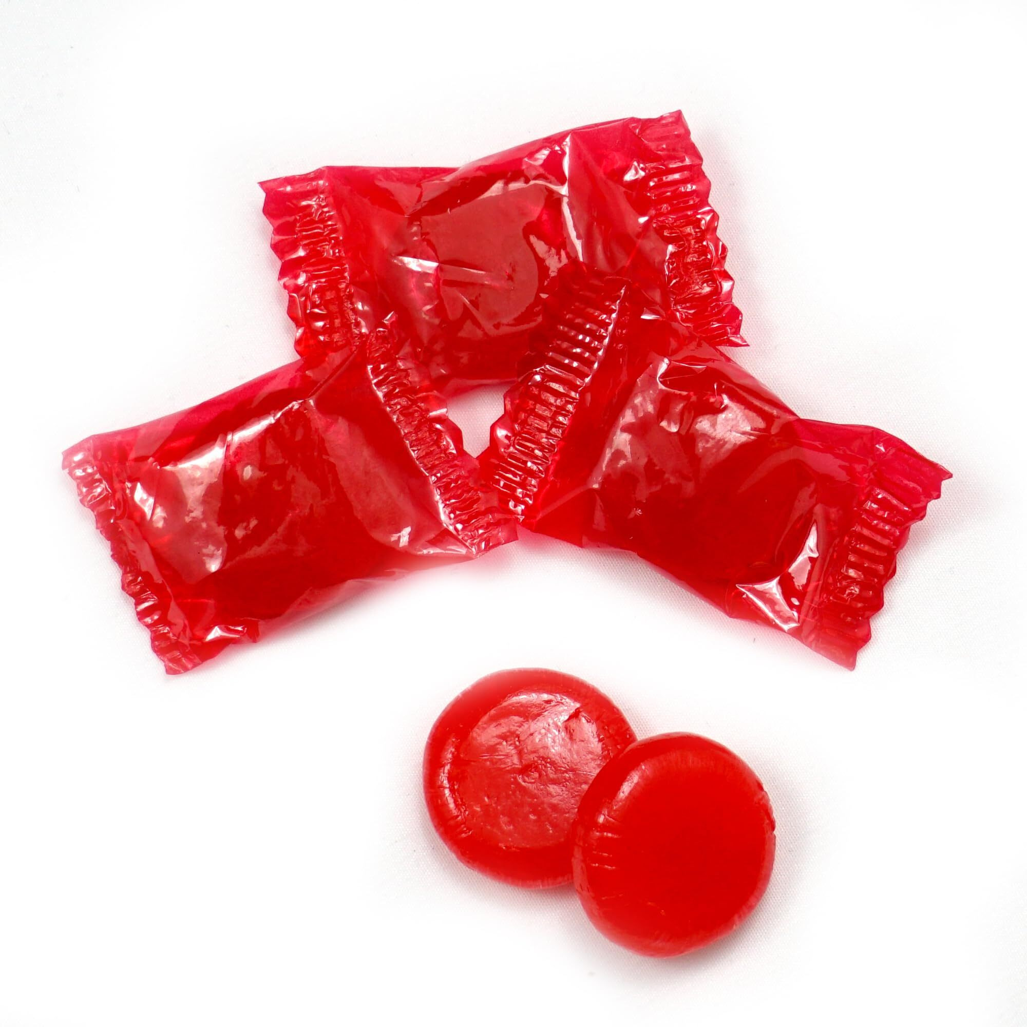 Cinnamon Discs Hard Candy - 1Lb Bulk Bag (Approx. 75 Pcs) - Cinnamon Candy - Individually Wrapped Old Fashioned Red Candy - The Hampton Popcorn & Candy Company