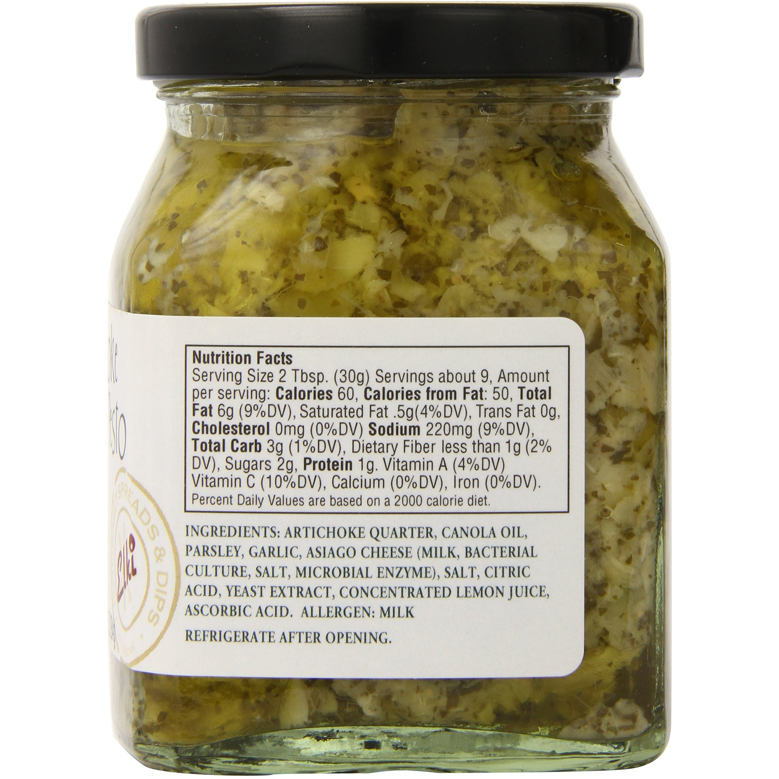 World Market Elki's Gourmet Artichoke Lemon Pesto Sauce - Creamy Spreads For Pasta, Baked Chicken, Fish And Crackers - Made From Fresh And Natural Ingredients - Mediterranean Inspired - 10 Ounce