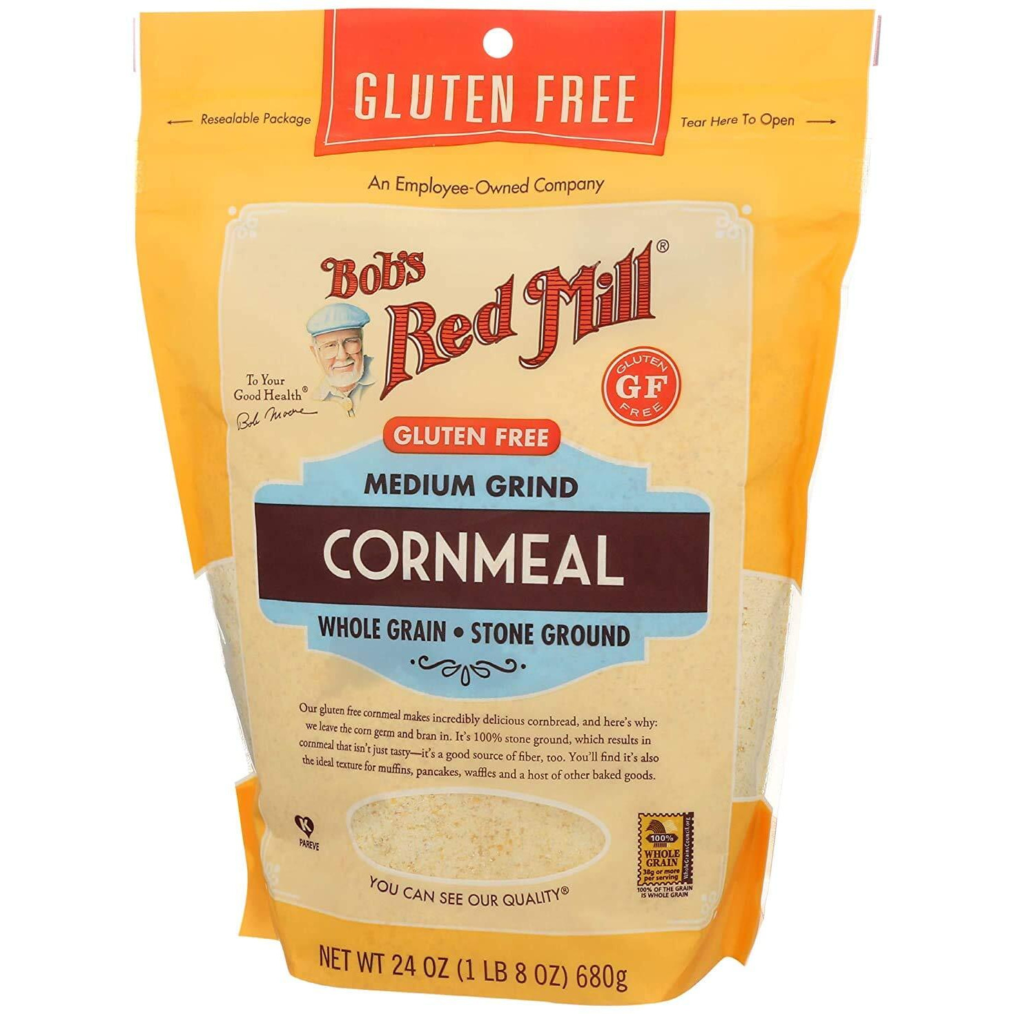 Bob's Red Mill Medium Grind Cornmeal Gluten Free 24 Ounce (Pack Of 2)